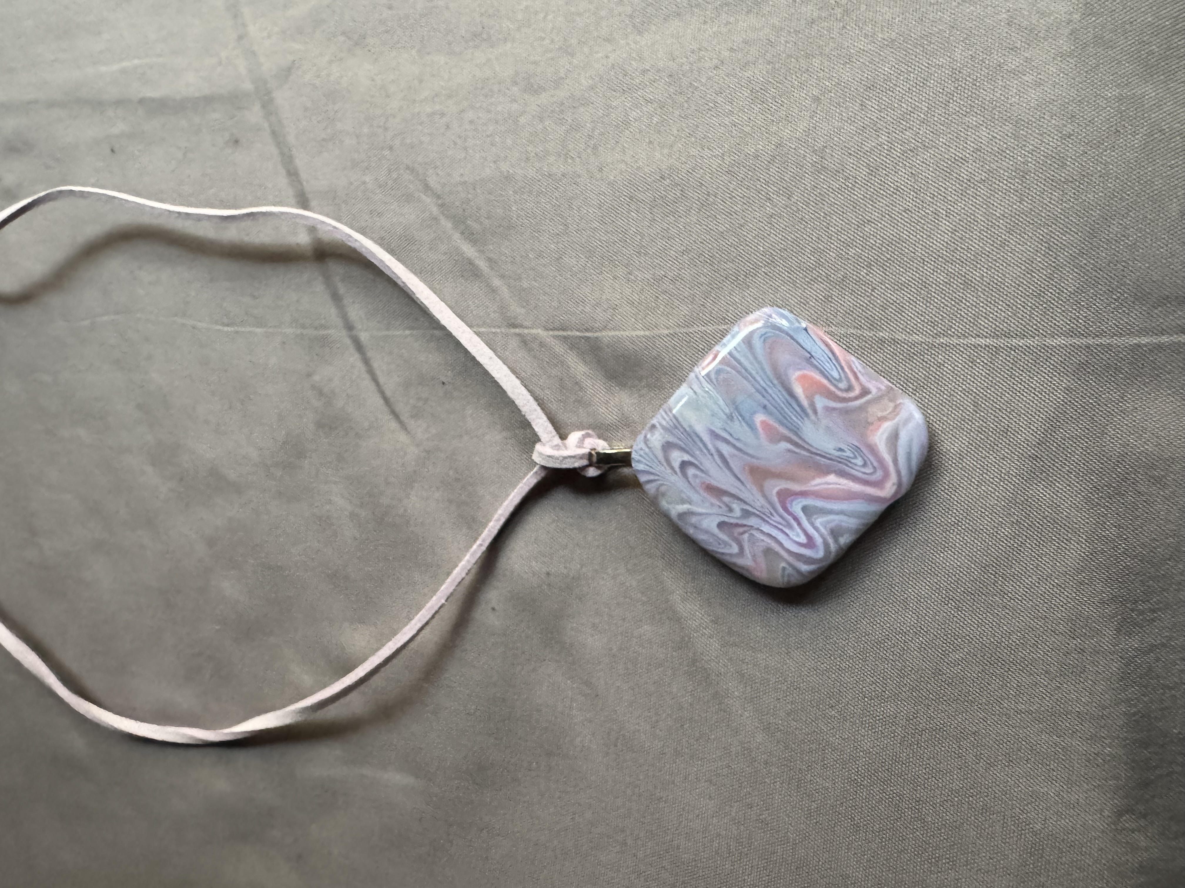Handmade Pastel Swirls Pendant Necklace