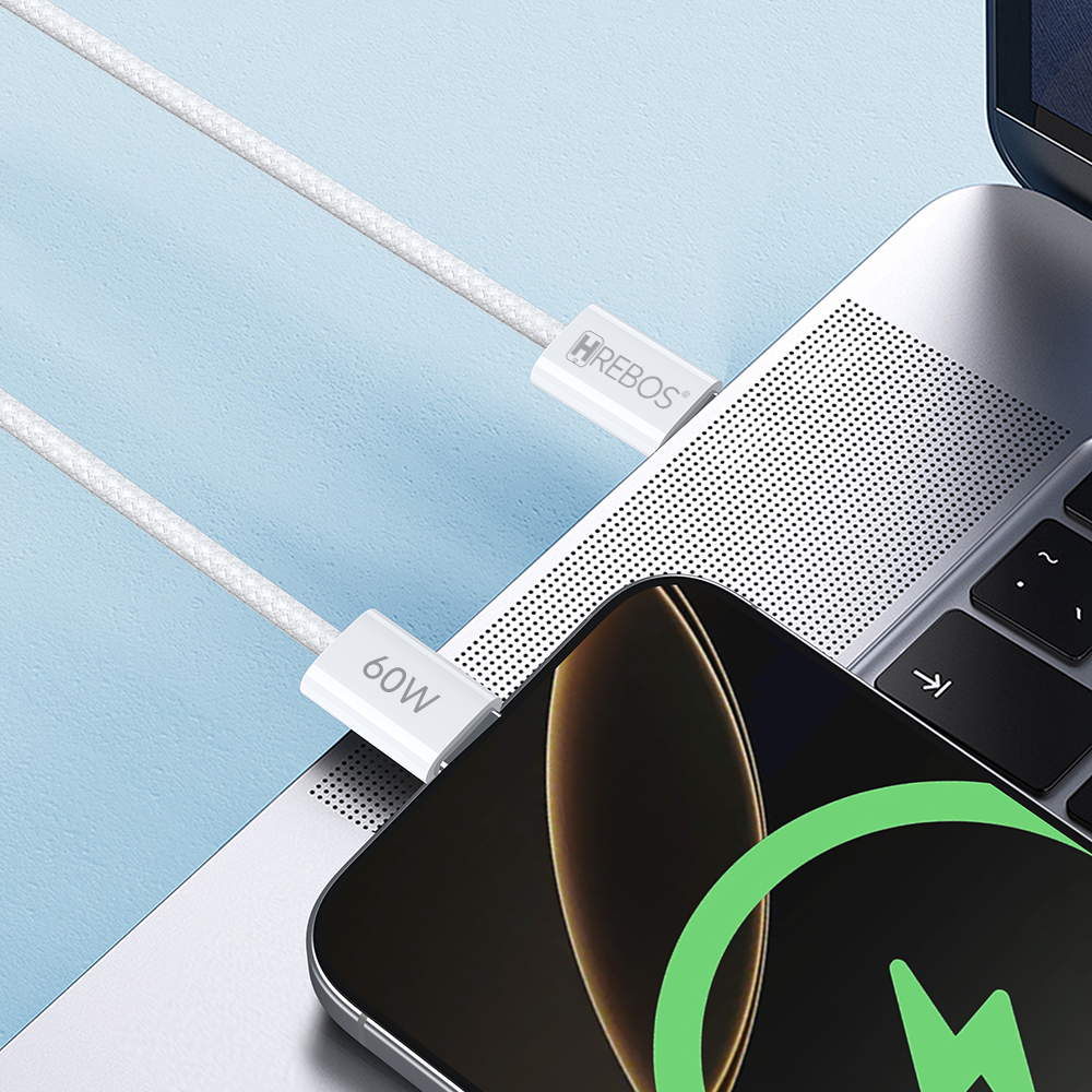 Cabo para recarga de 60W com conector USB-C