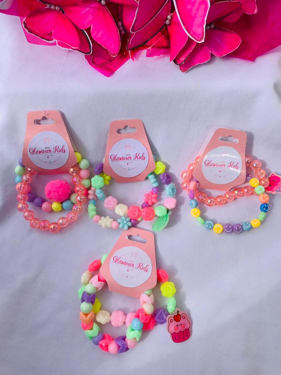 Pulseiras infantis coloridas