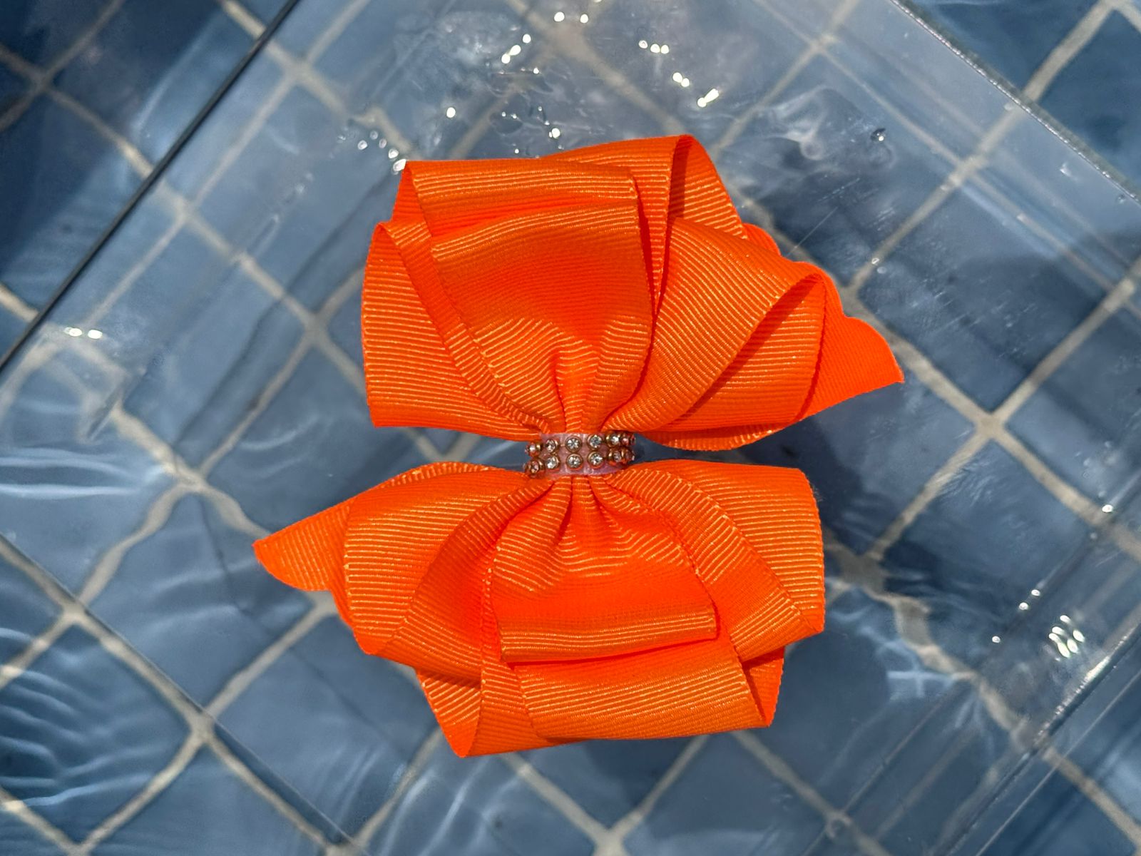 Laço de cabelo laranja