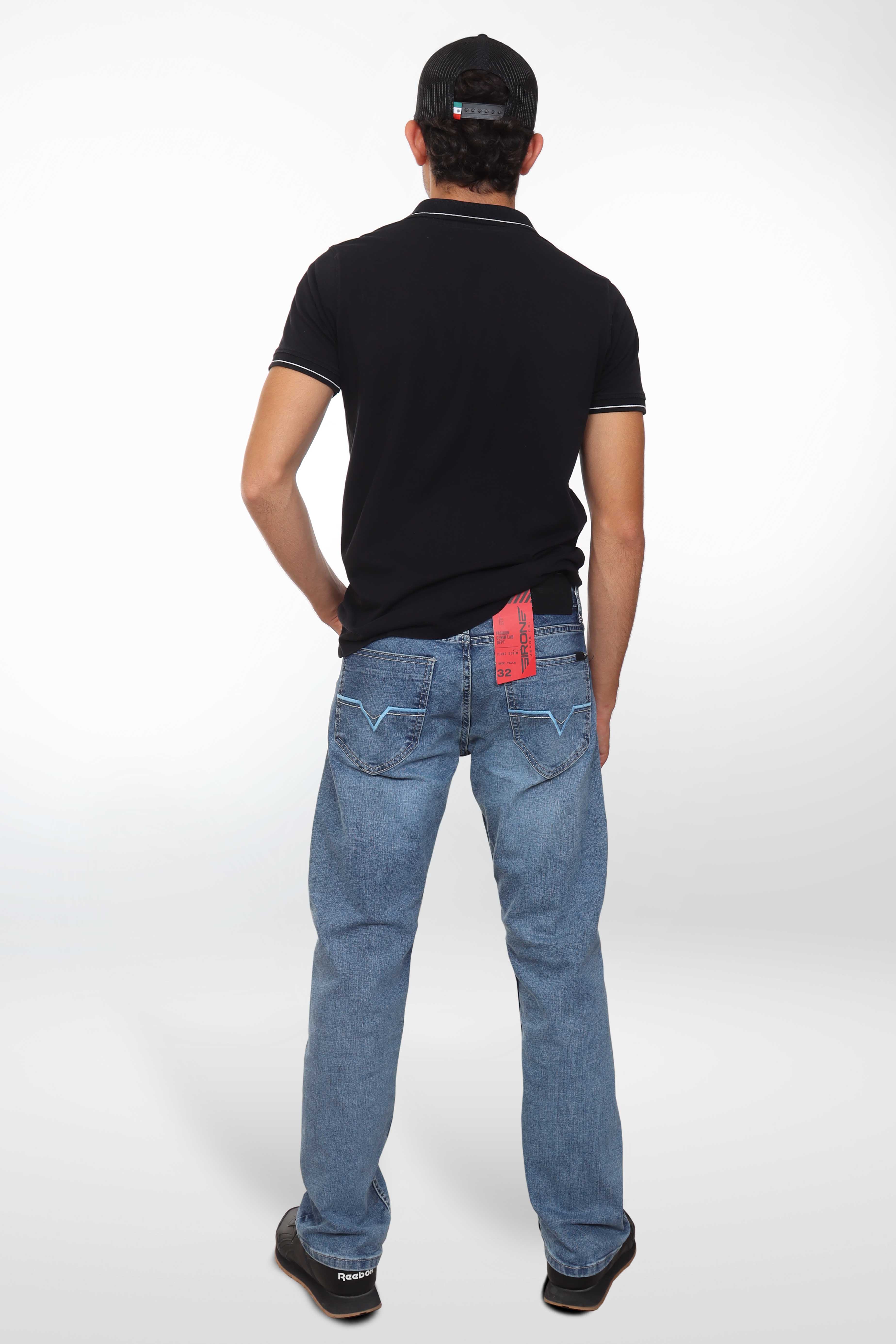 Jeans straight blue clear lavado intenso