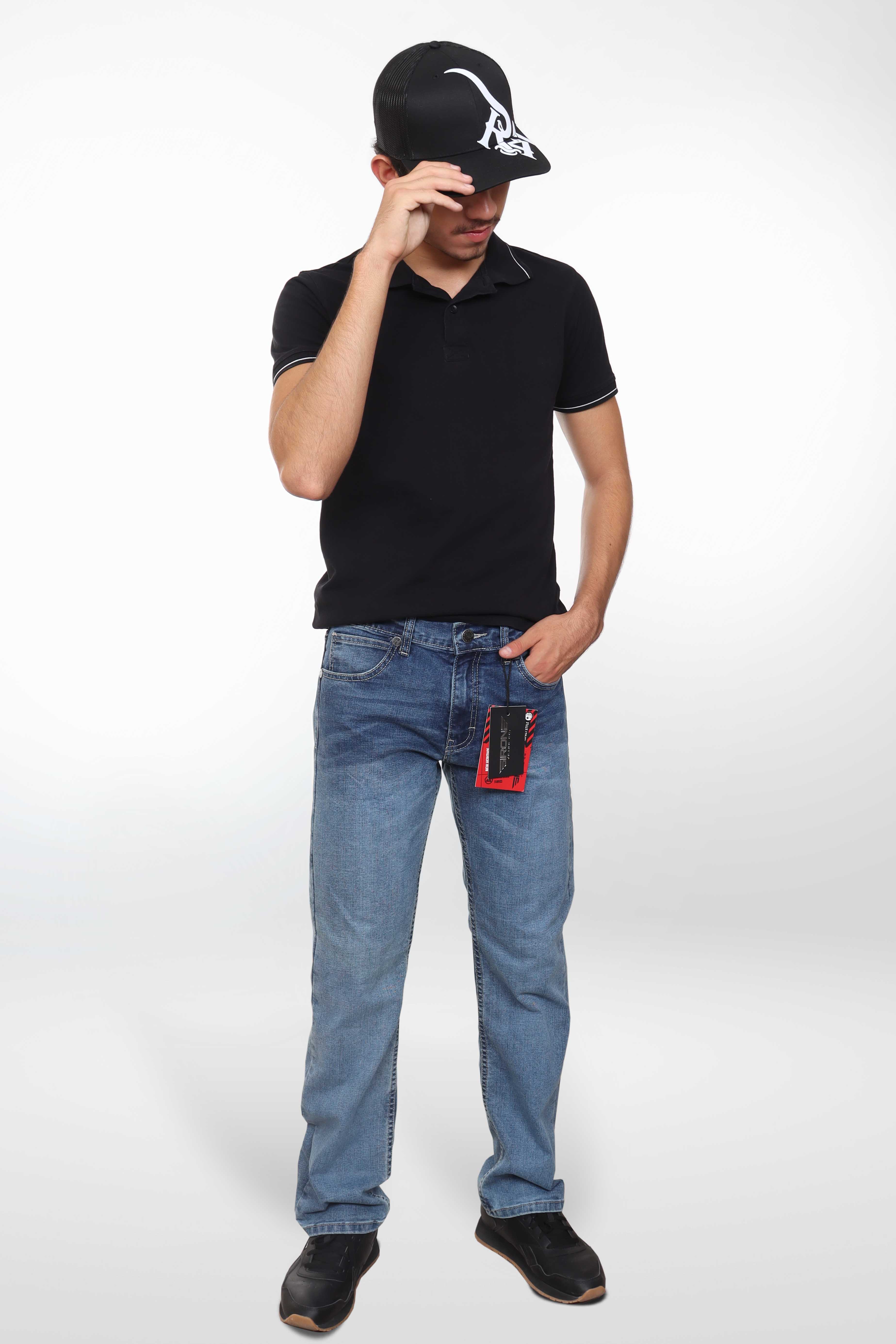 Jeans straight blue clear lavado intenso