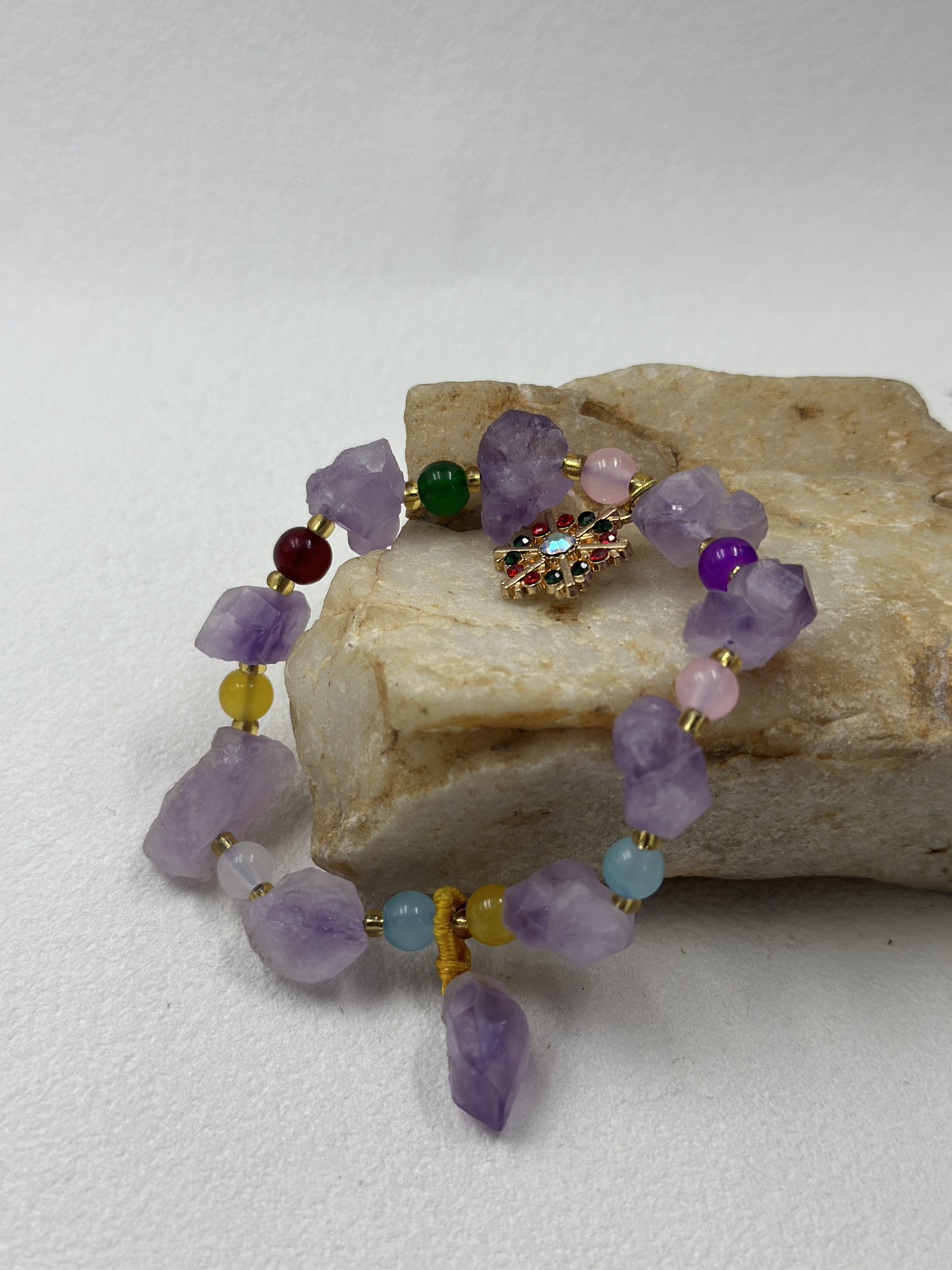 Amethyst Raw Stone Bracelet (10mm)