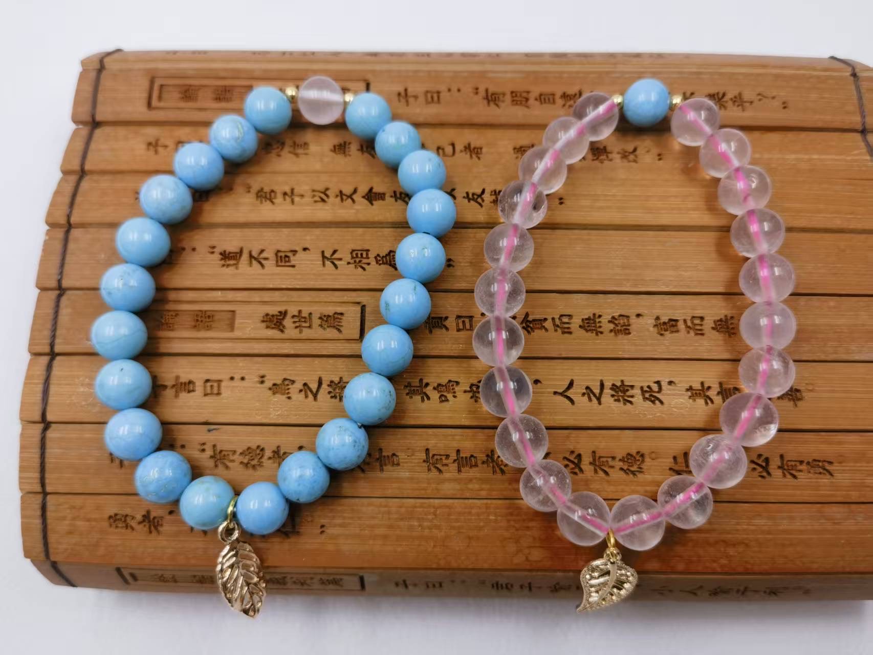 Stabilized Turquoise + Rose Quartz, 8mm