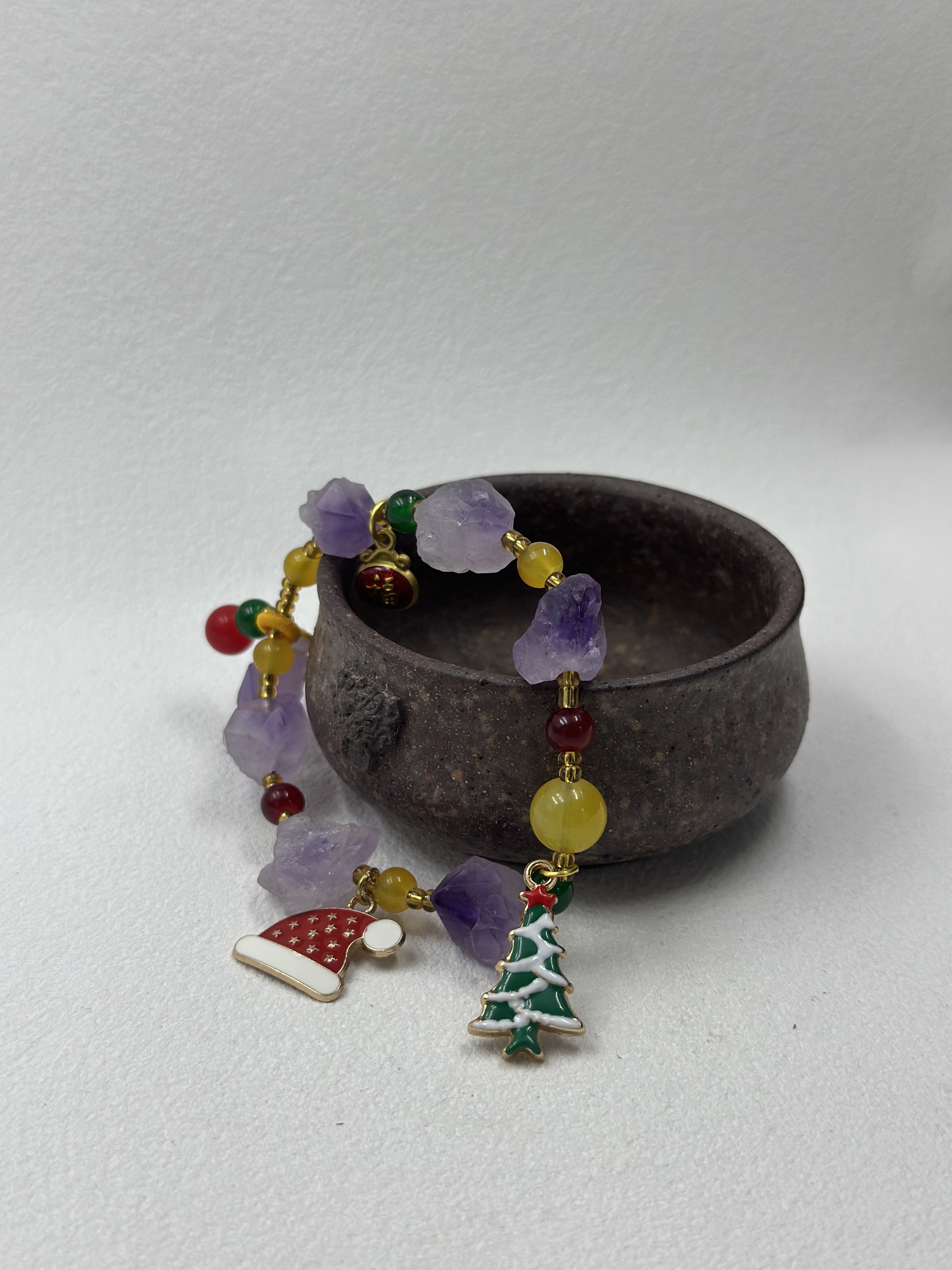 Amethyst Raw Stone Bracelet (10mm)