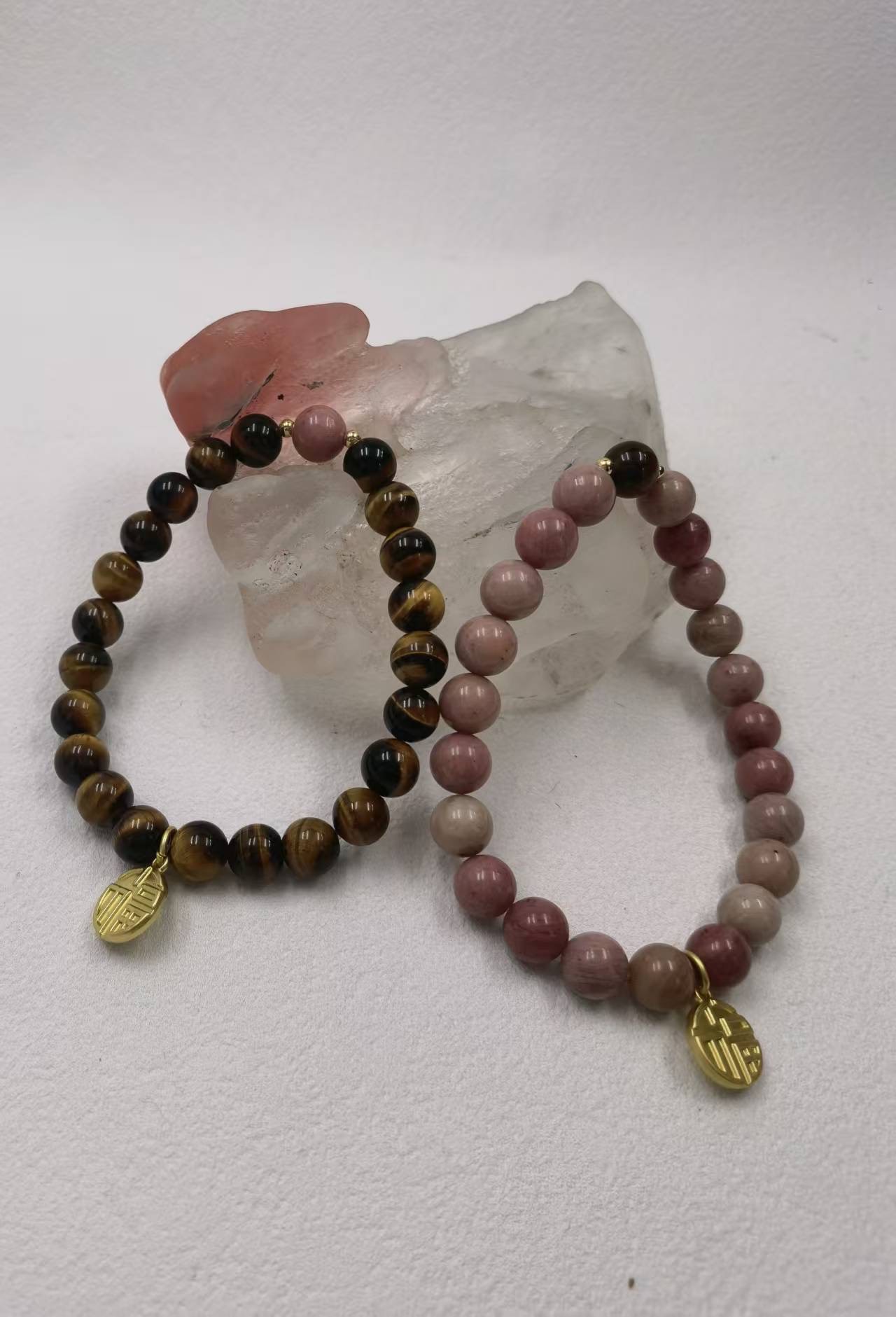 Tiger’s Eye + Rhodonite, 8mm