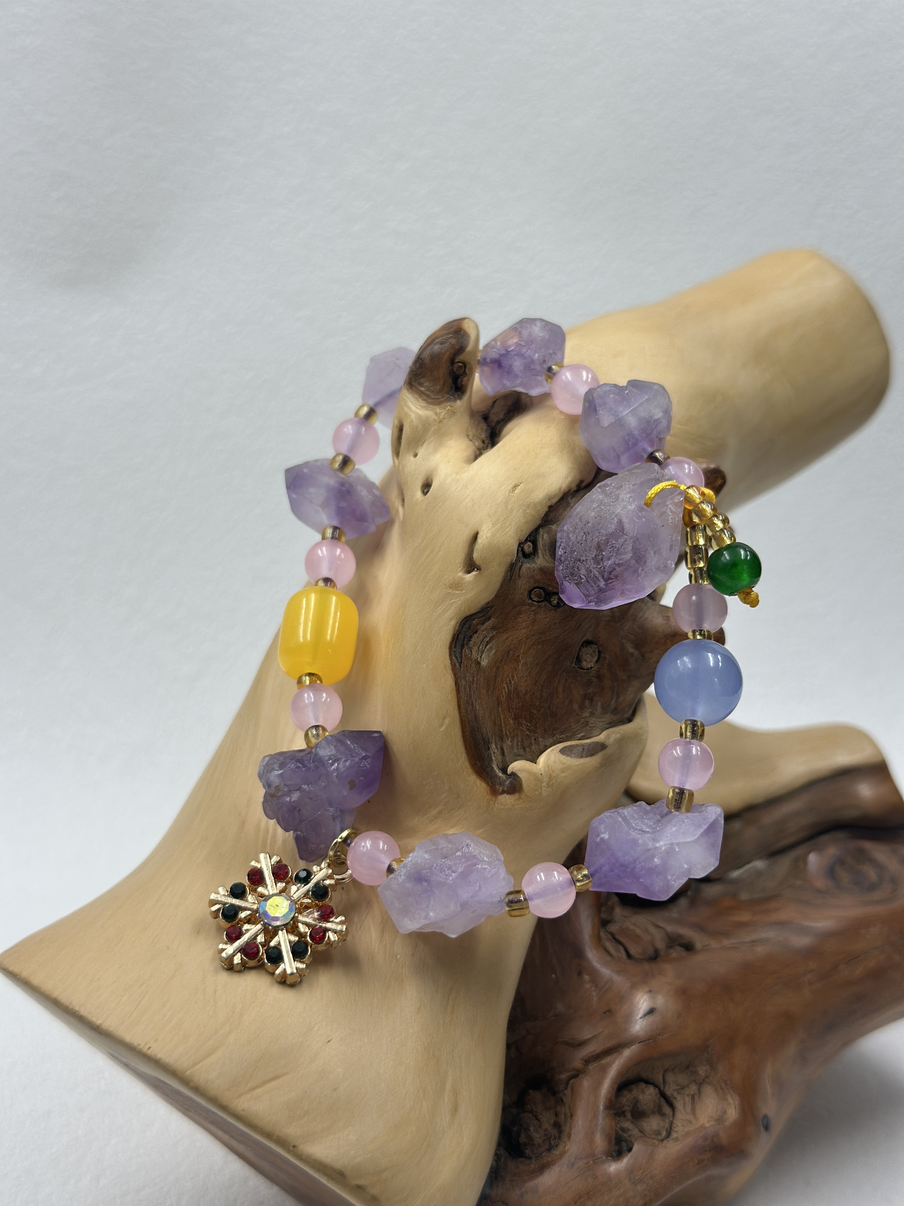 Amethyst Raw Stone Bracelet (10mm)