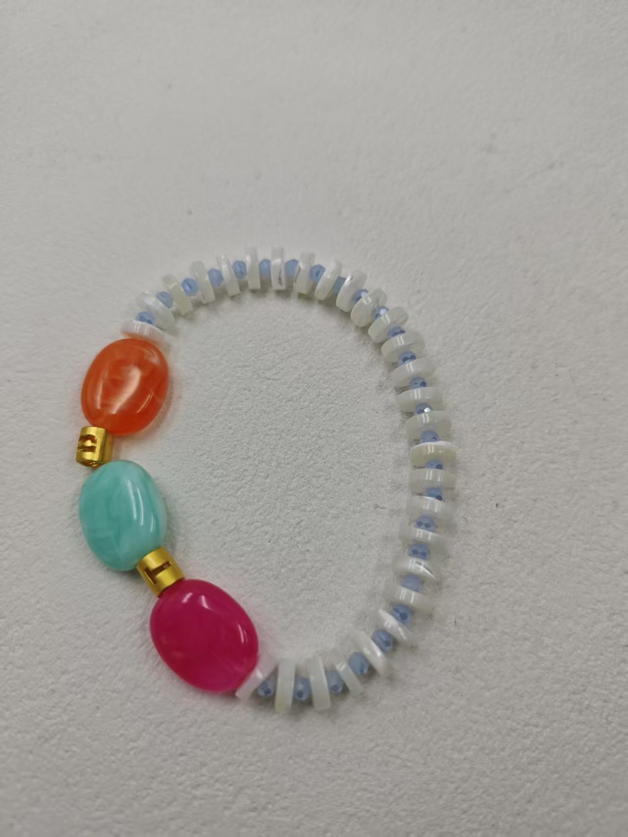White Shell + Acrylic Color Beads