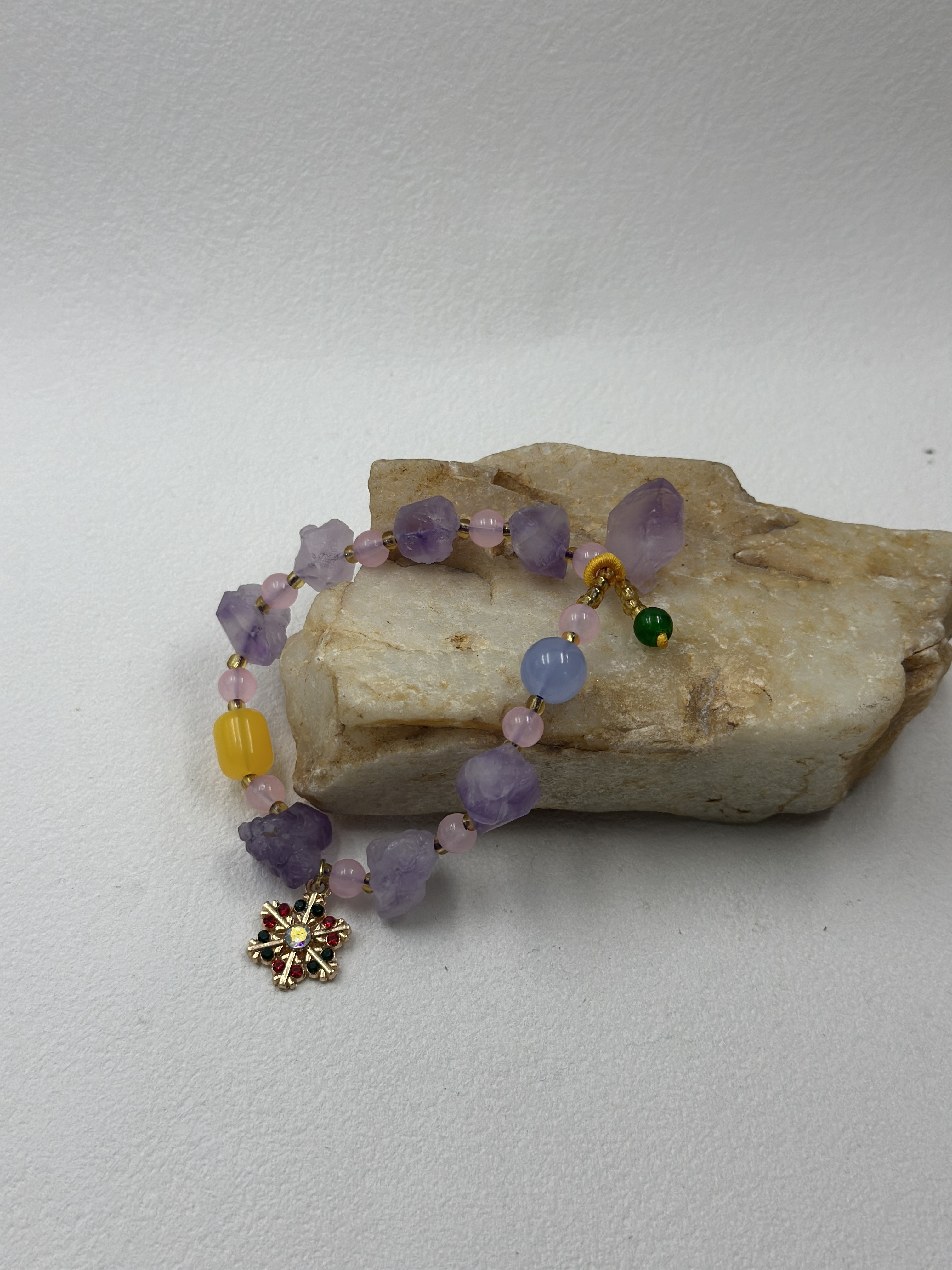 Amethyst Raw Stone Bracelet (10mm)