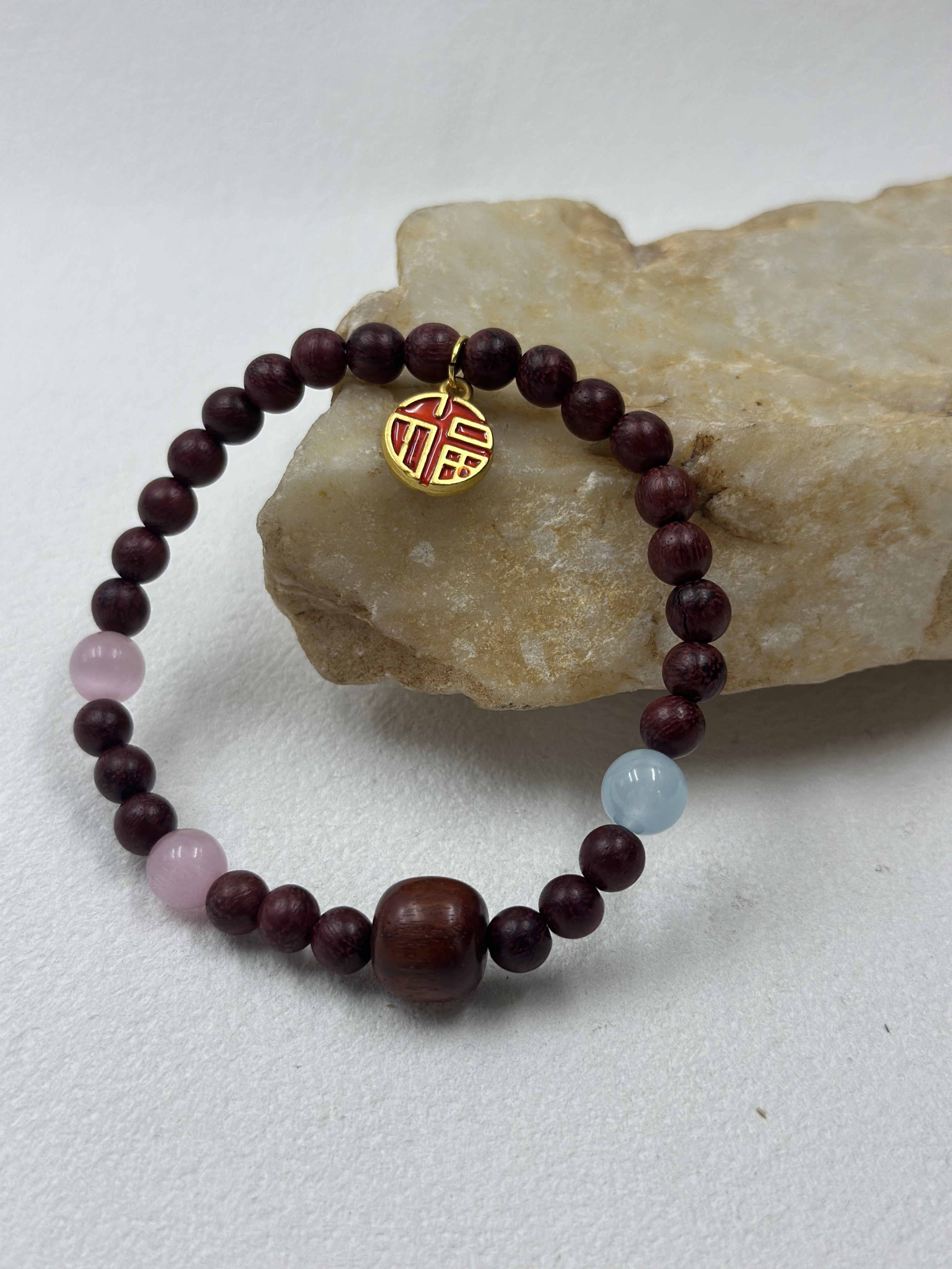 Family Tree Collection - Sandalwood & Agate Bracelet