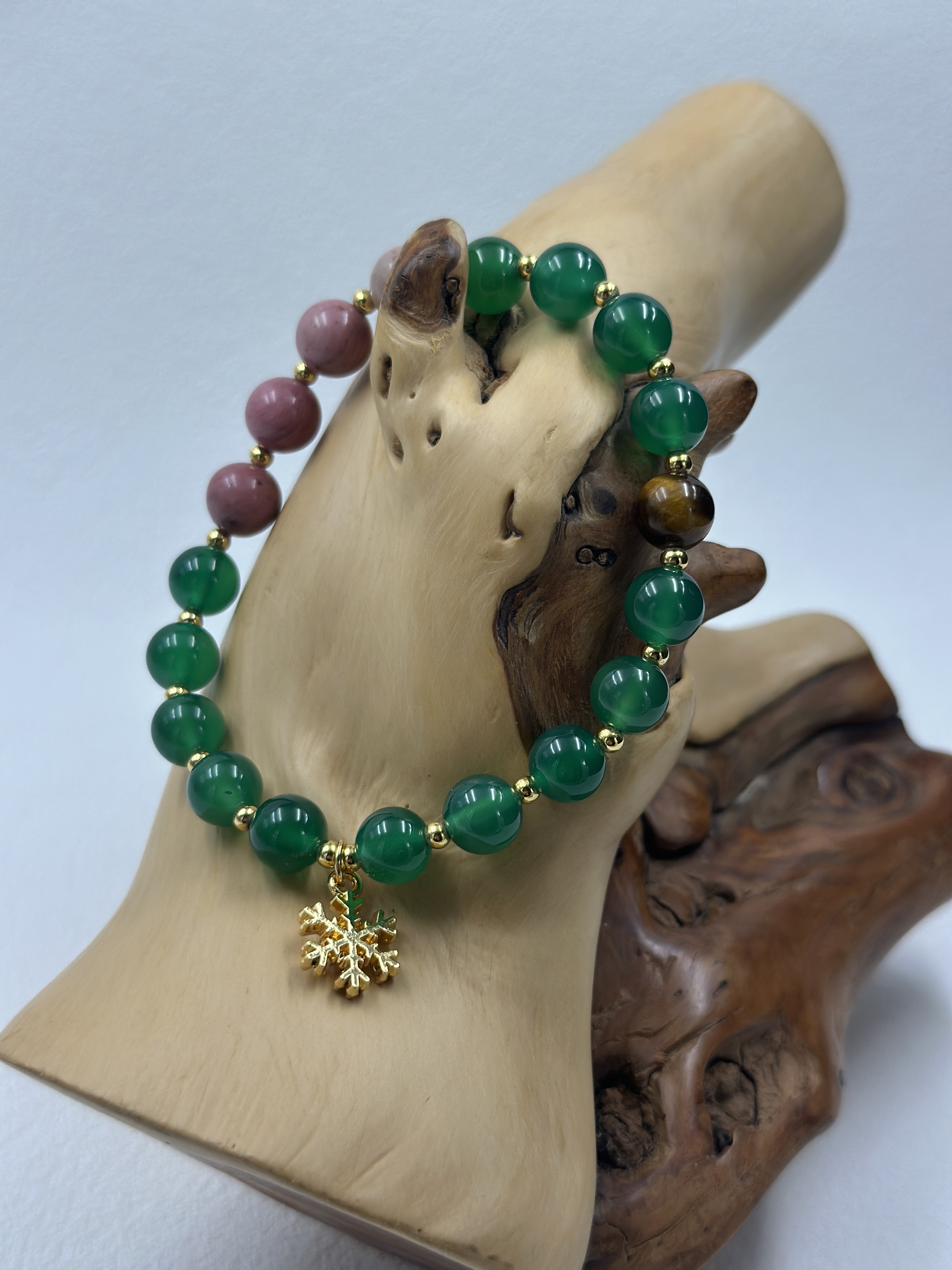 Red Agate & Rhodochrosite Bracelet (8mm)