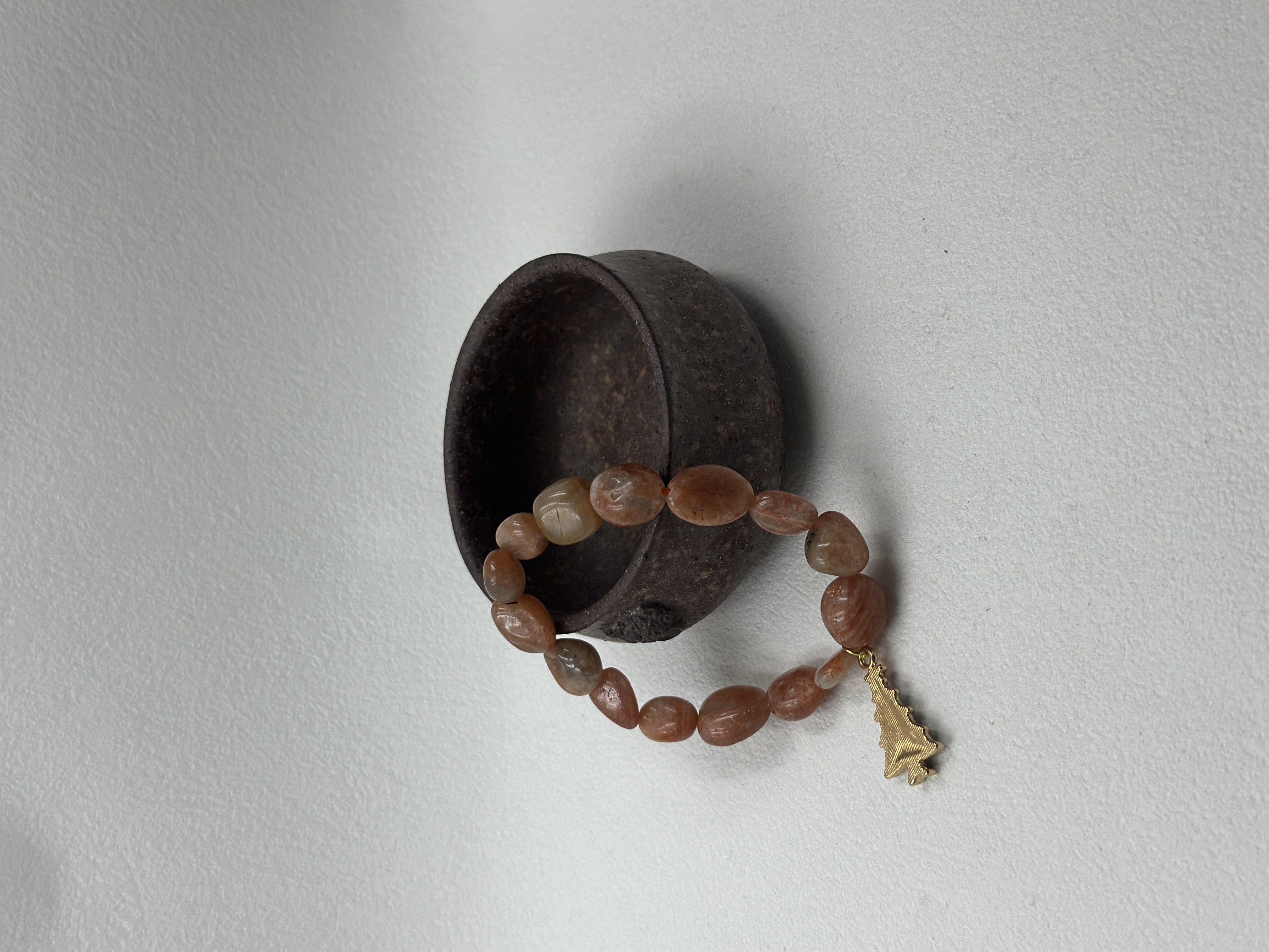 Golden Strawberry Quartz Raw Stone Bracelet