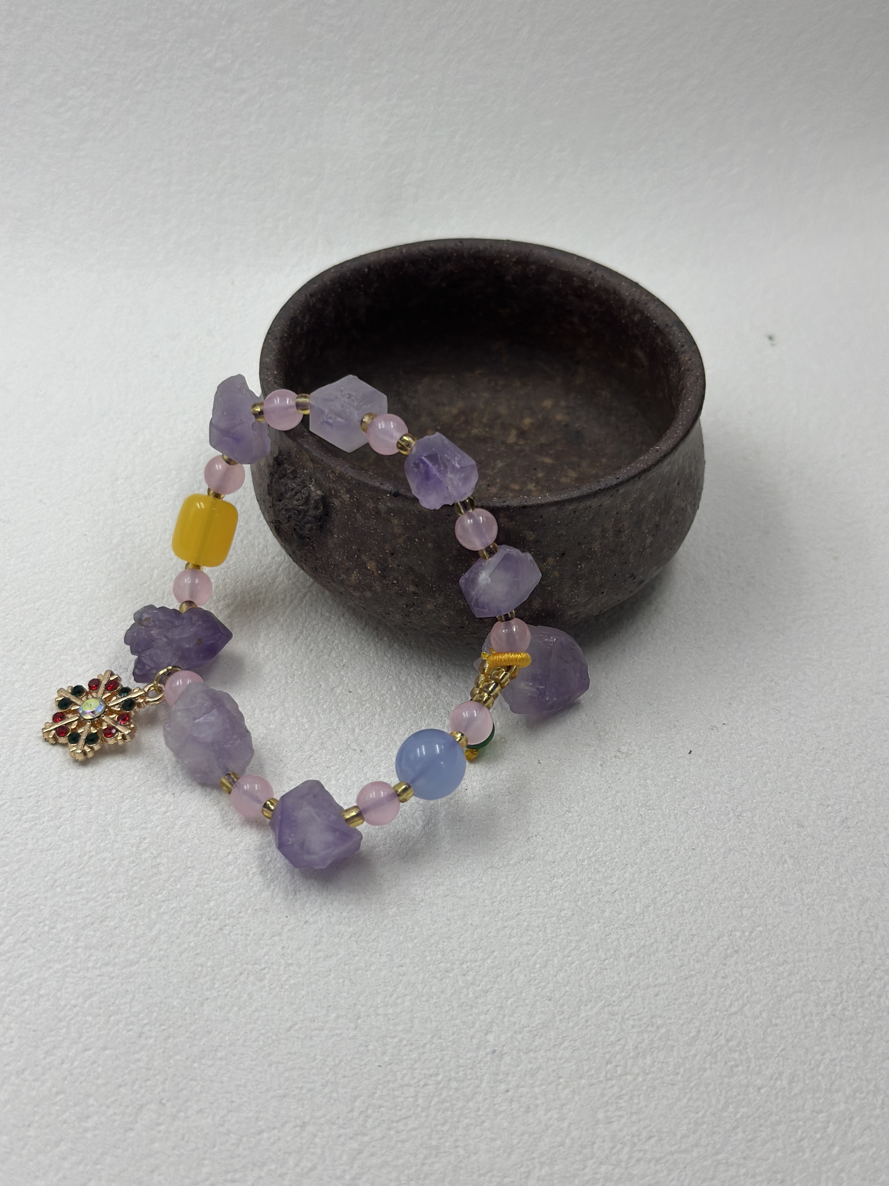 Amethyst Raw Stone Bracelet (10mm)