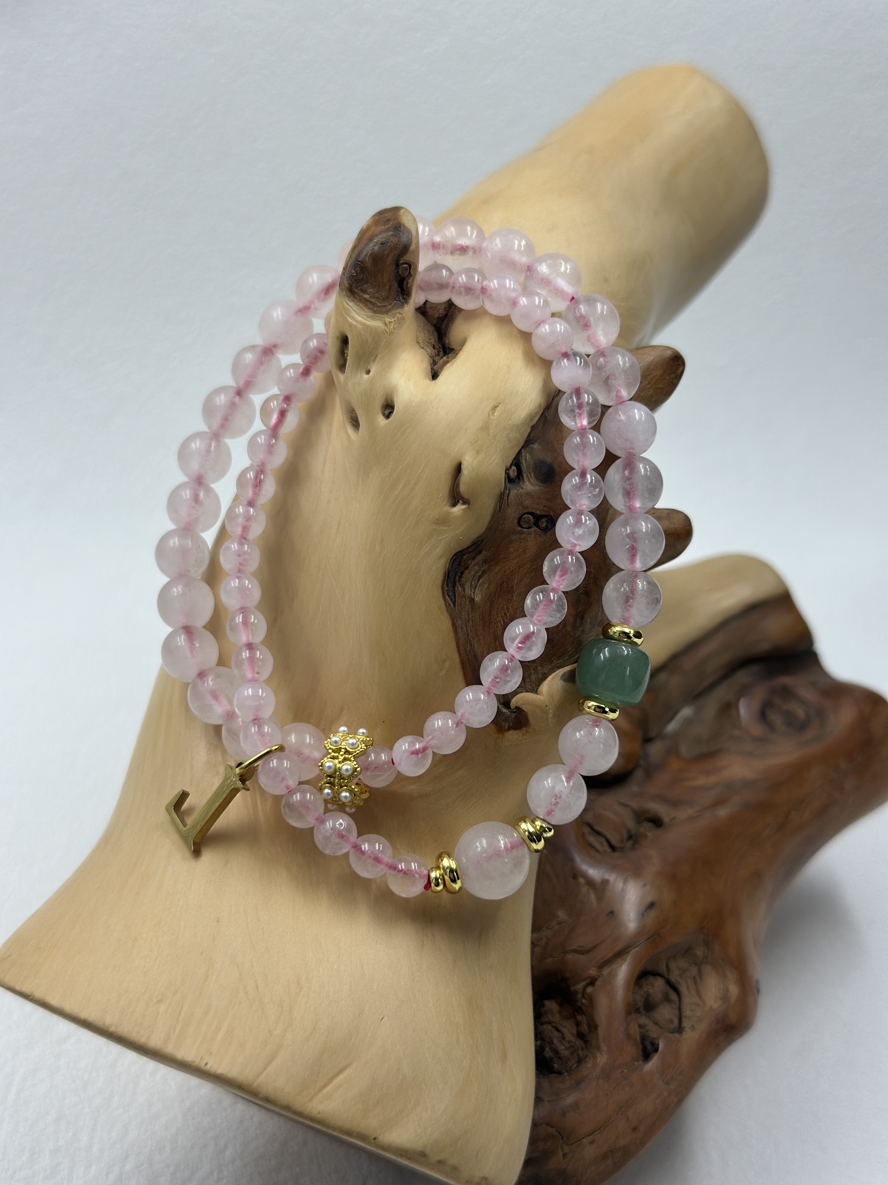 Rose Quartz + Aventurine, 4mm / 6mm