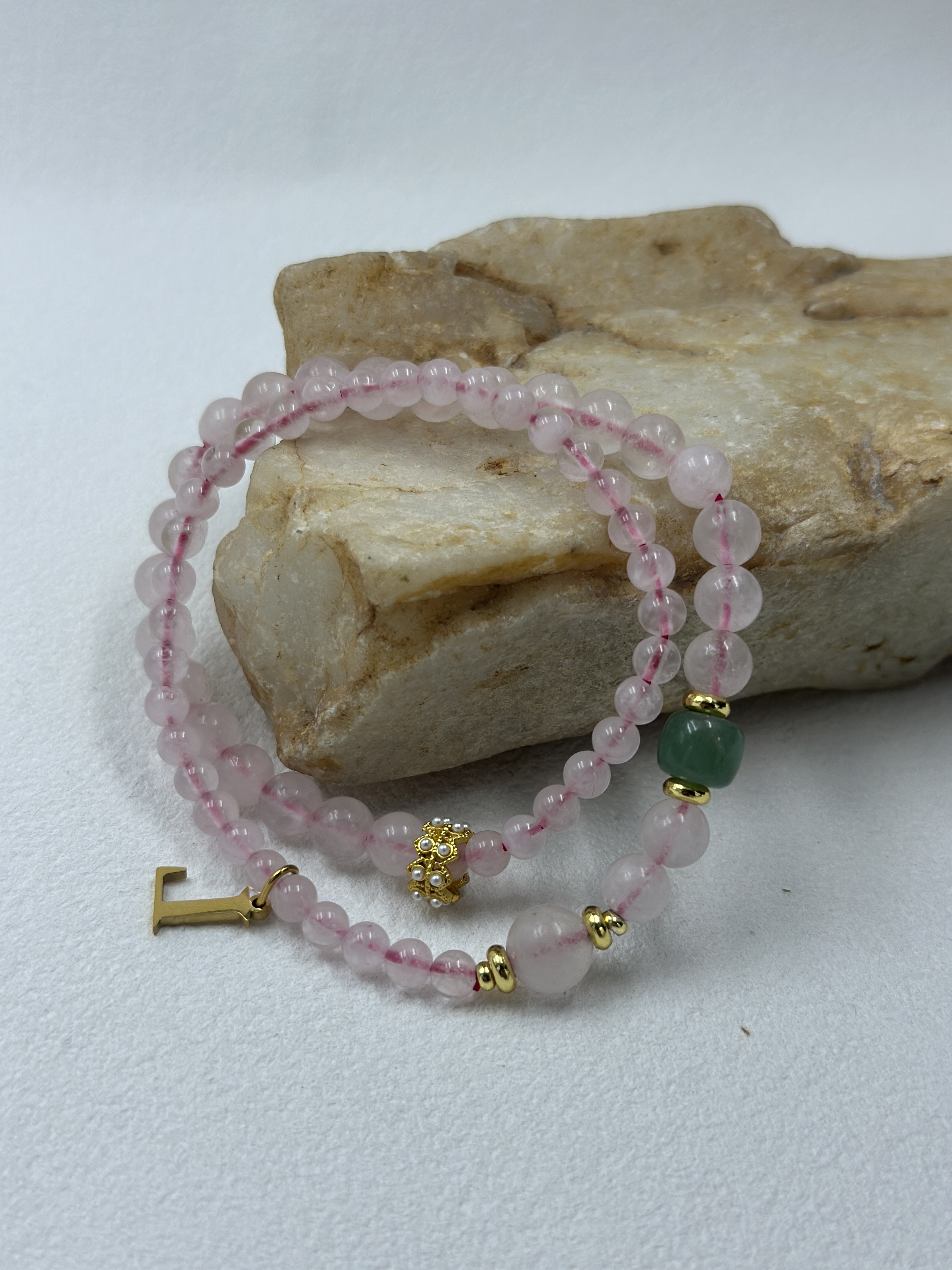 Rose Quartz + Aventurine, 4mm / 6mm