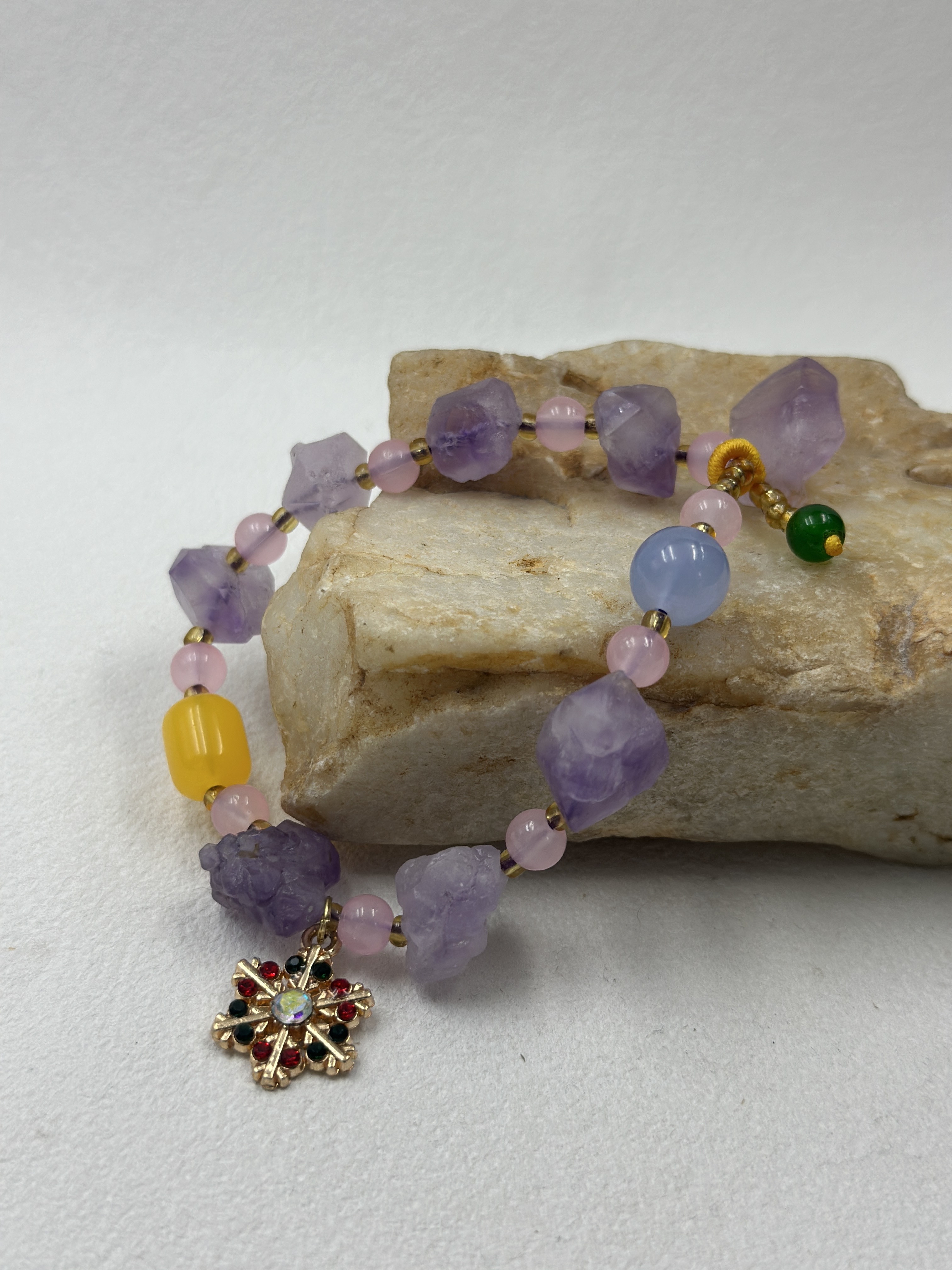 Amethyst Raw Stone Bracelet (10mm)