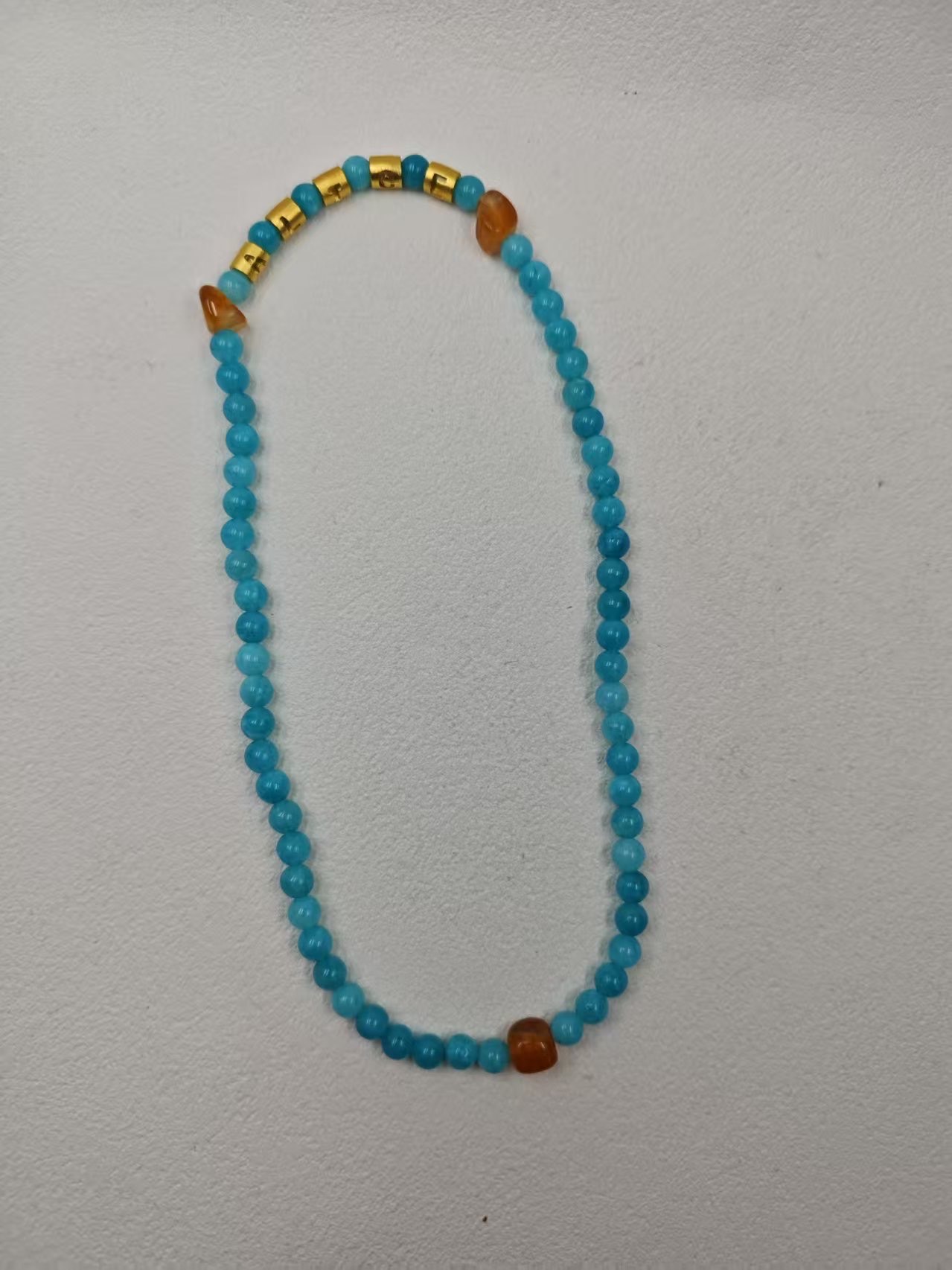 Stabilized Turquoise + Raw Agate, 4mm / 6mm