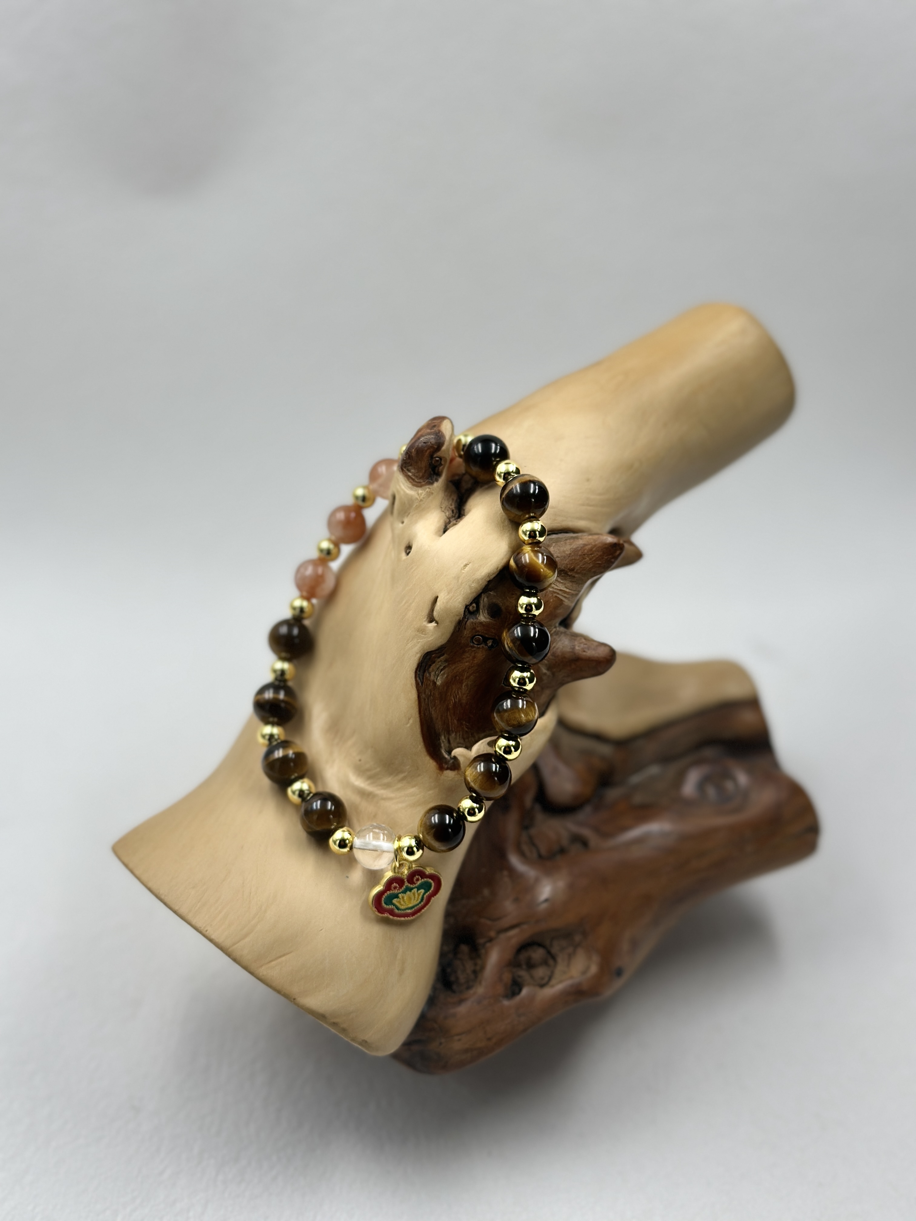 Tiger Eye and Crystal Beaded Bracelet