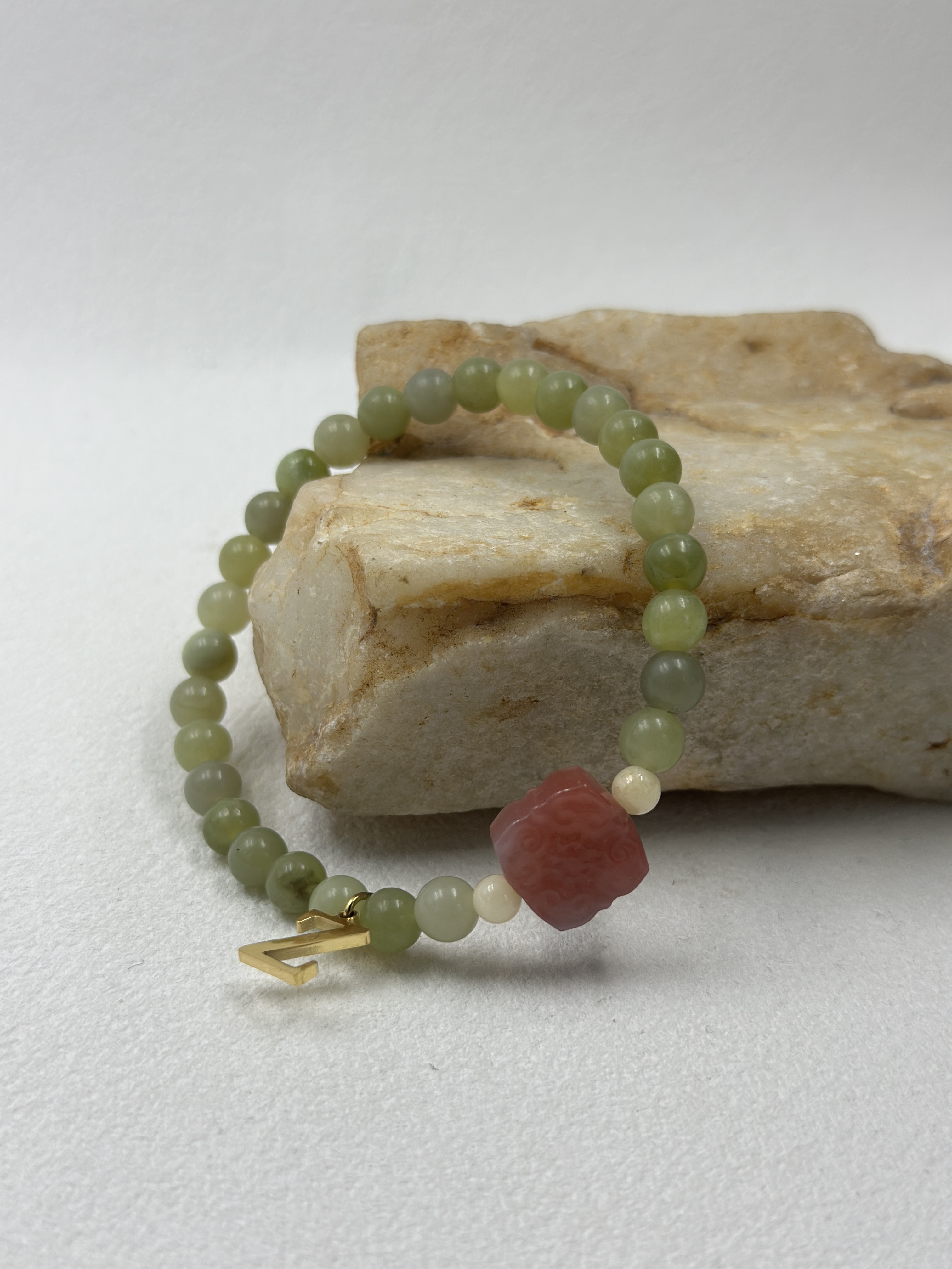 Natural Qingyun Stone + Yanyuan Agate, 4mm