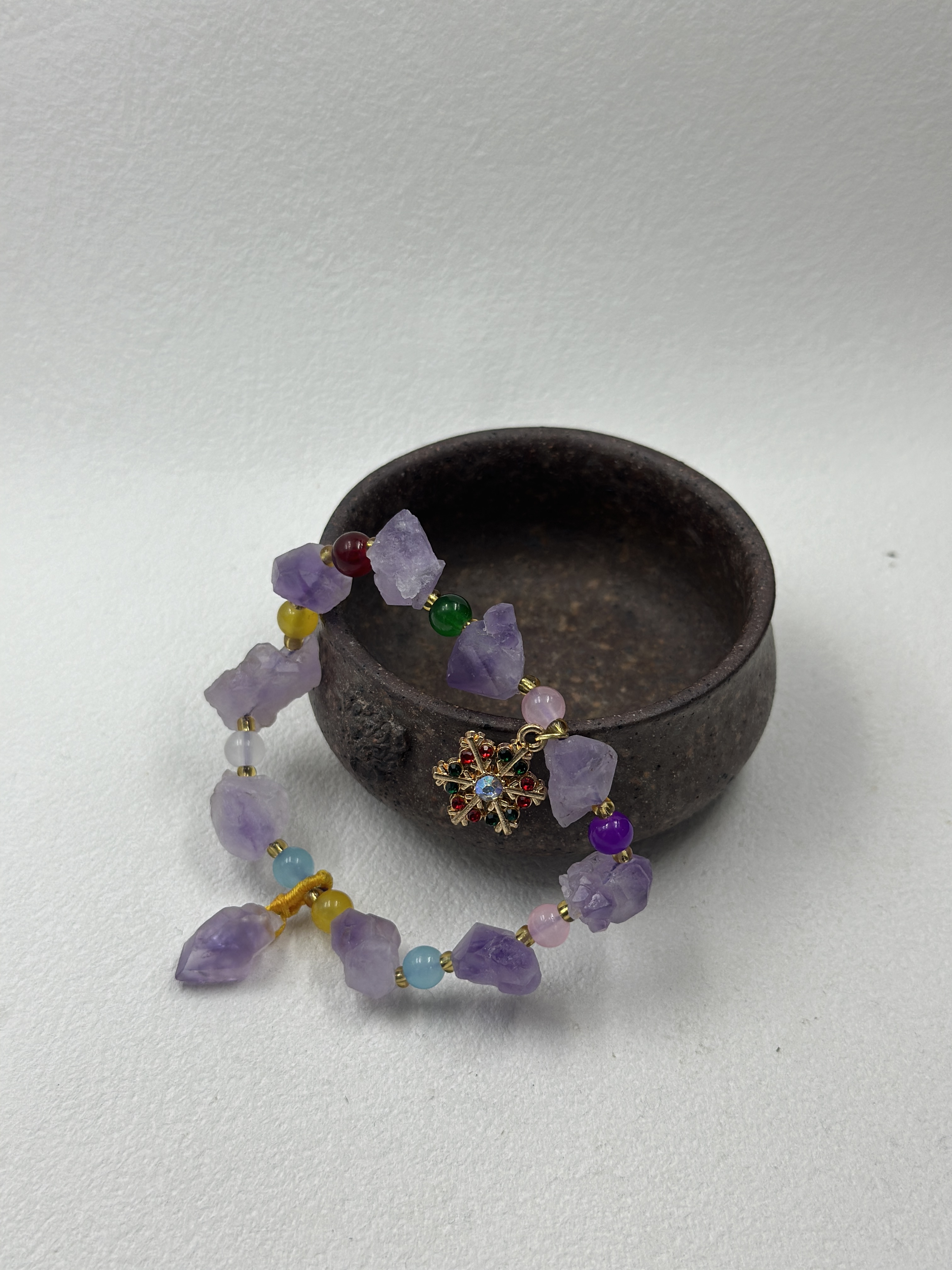 Amethyst Raw Stone Bracelet (10mm)