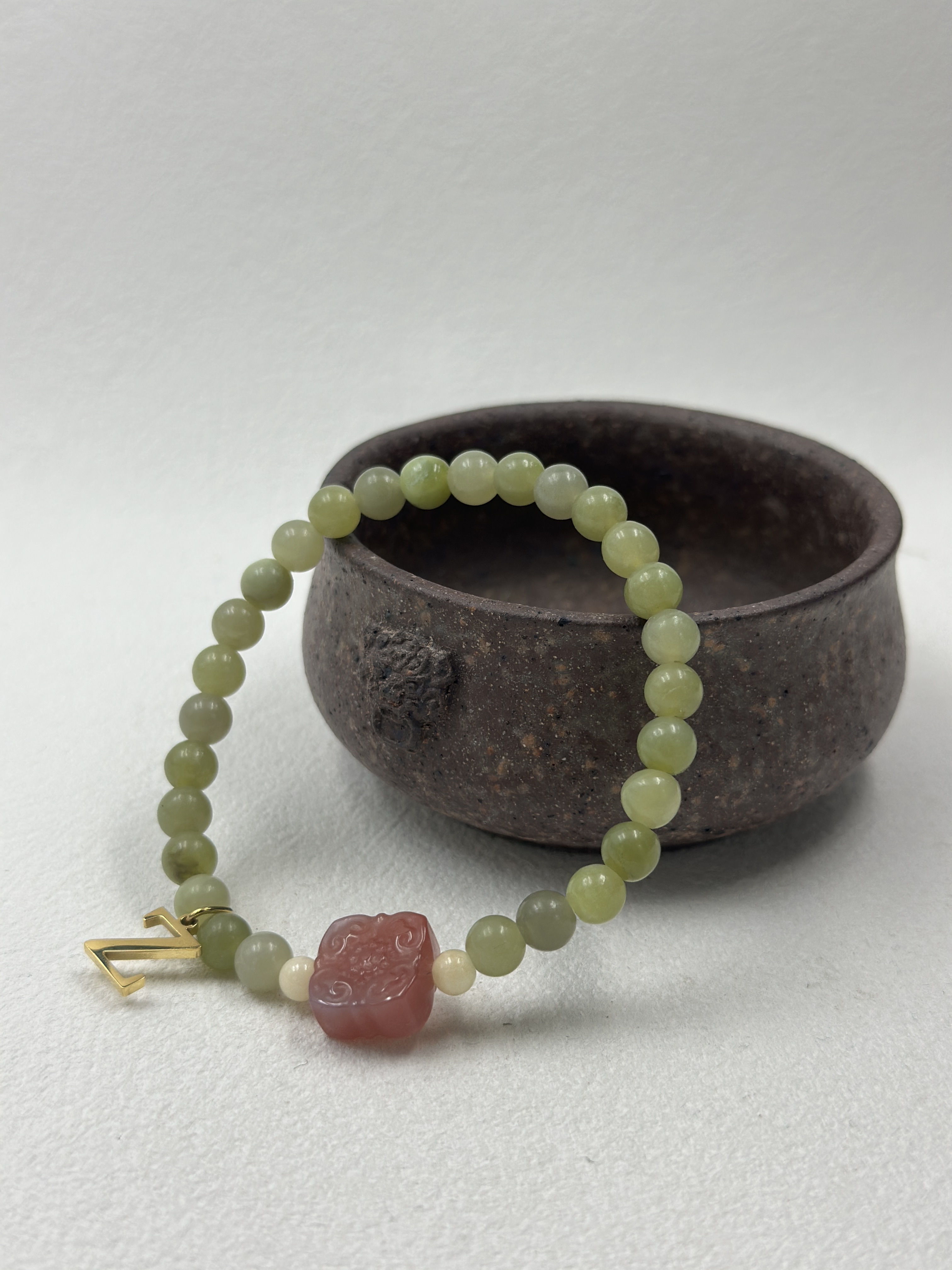 Natural Qingyun Stone + Yanyuan Agate, 4mm