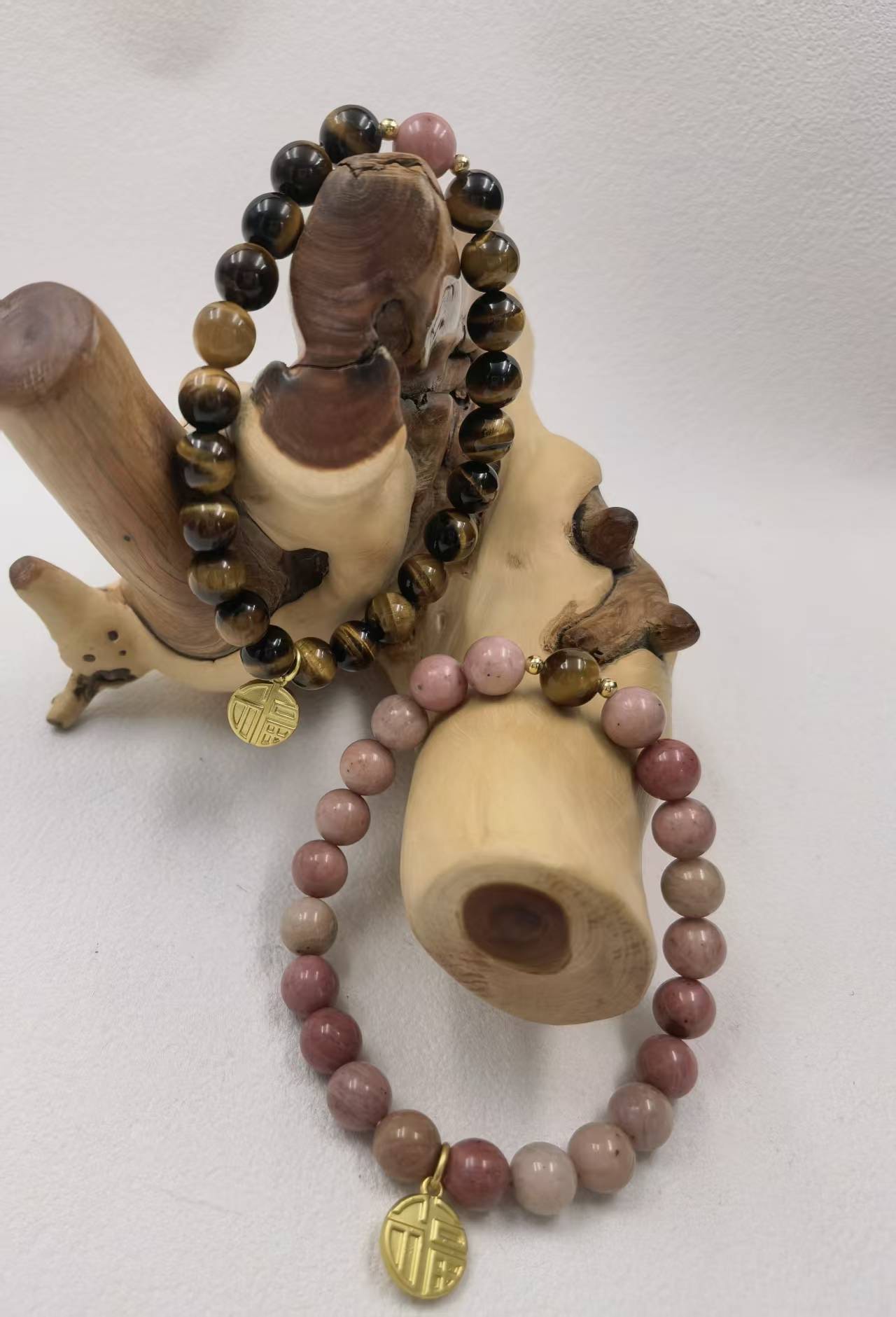 Tiger’s Eye + Rhodonite, 8mm