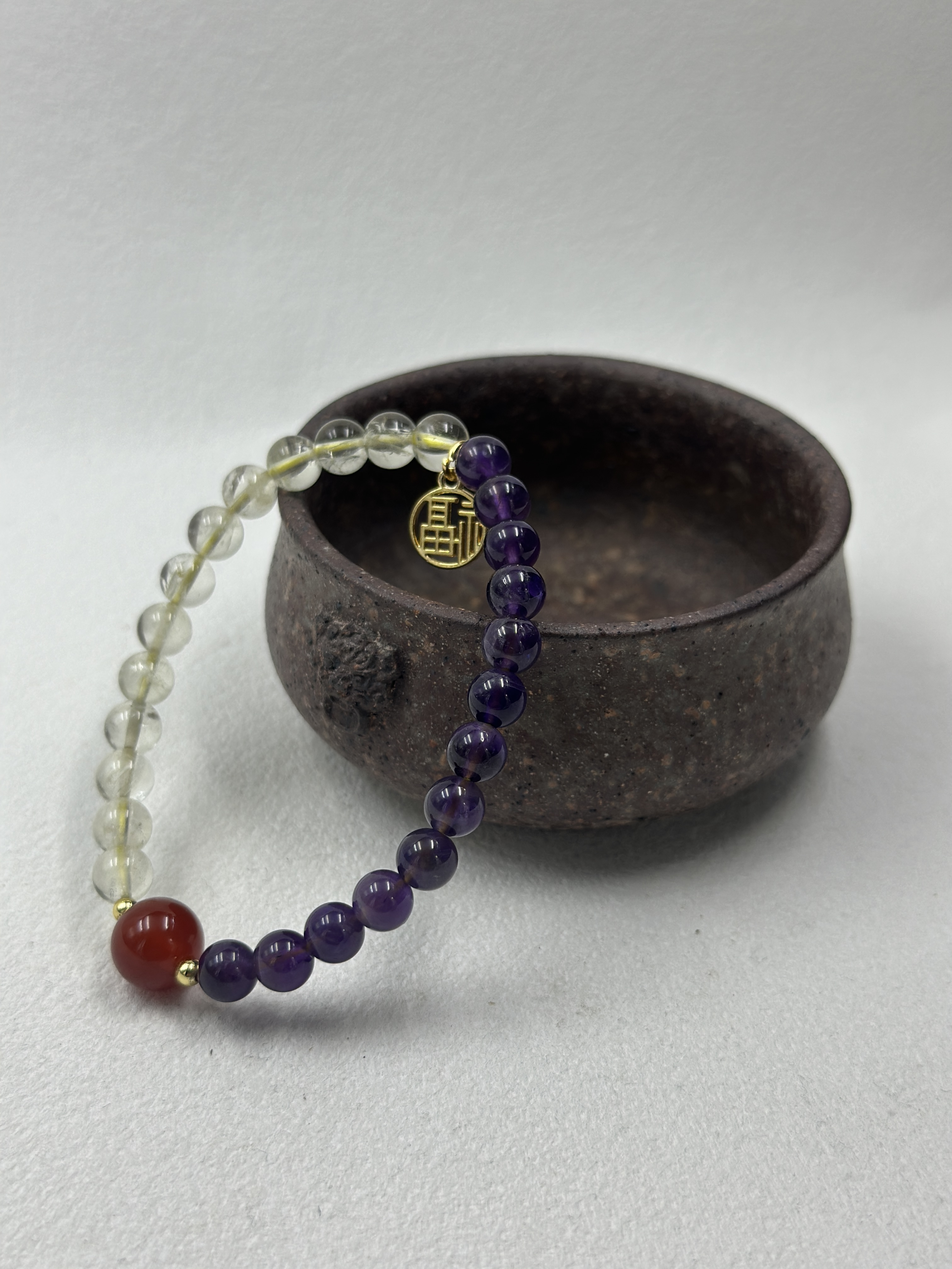 Amethyst + Citrine, 6mm