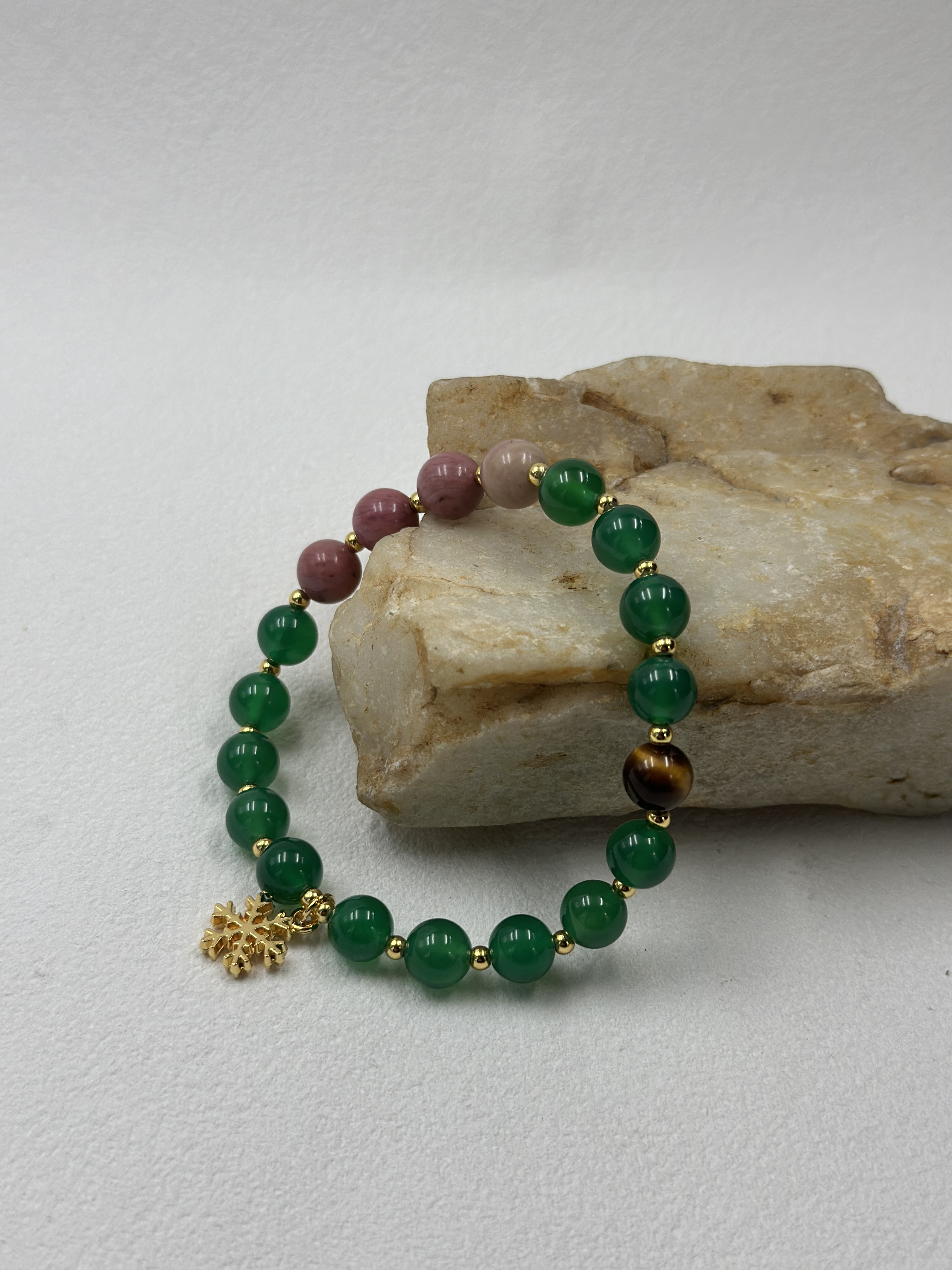 Red Agate & Rhodochrosite Bracelet (8mm)