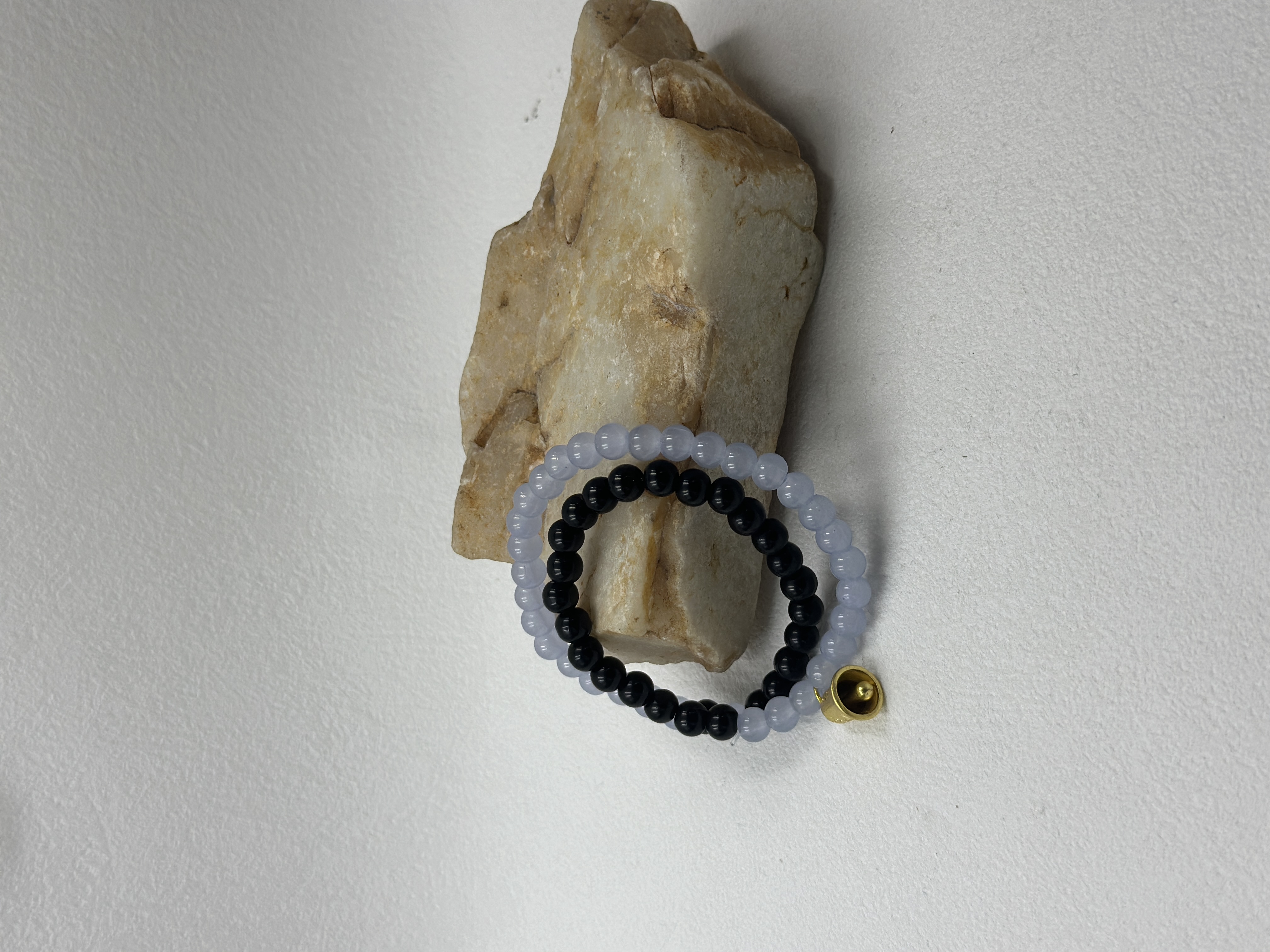 Obsidian & Blue Agate Bracelet (6mm)