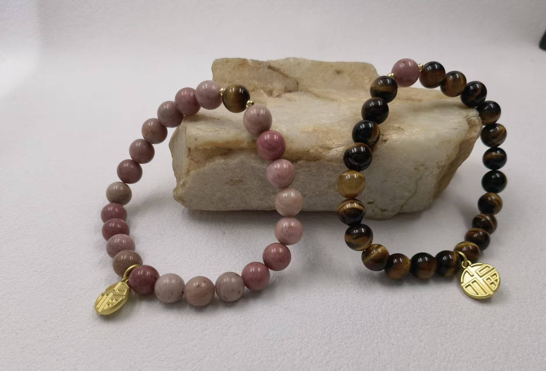 Tiger’s Eye + Rhodonite, 8mm
