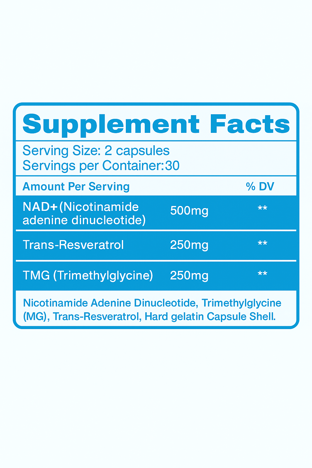 NAD+ Resveratrol Capsules