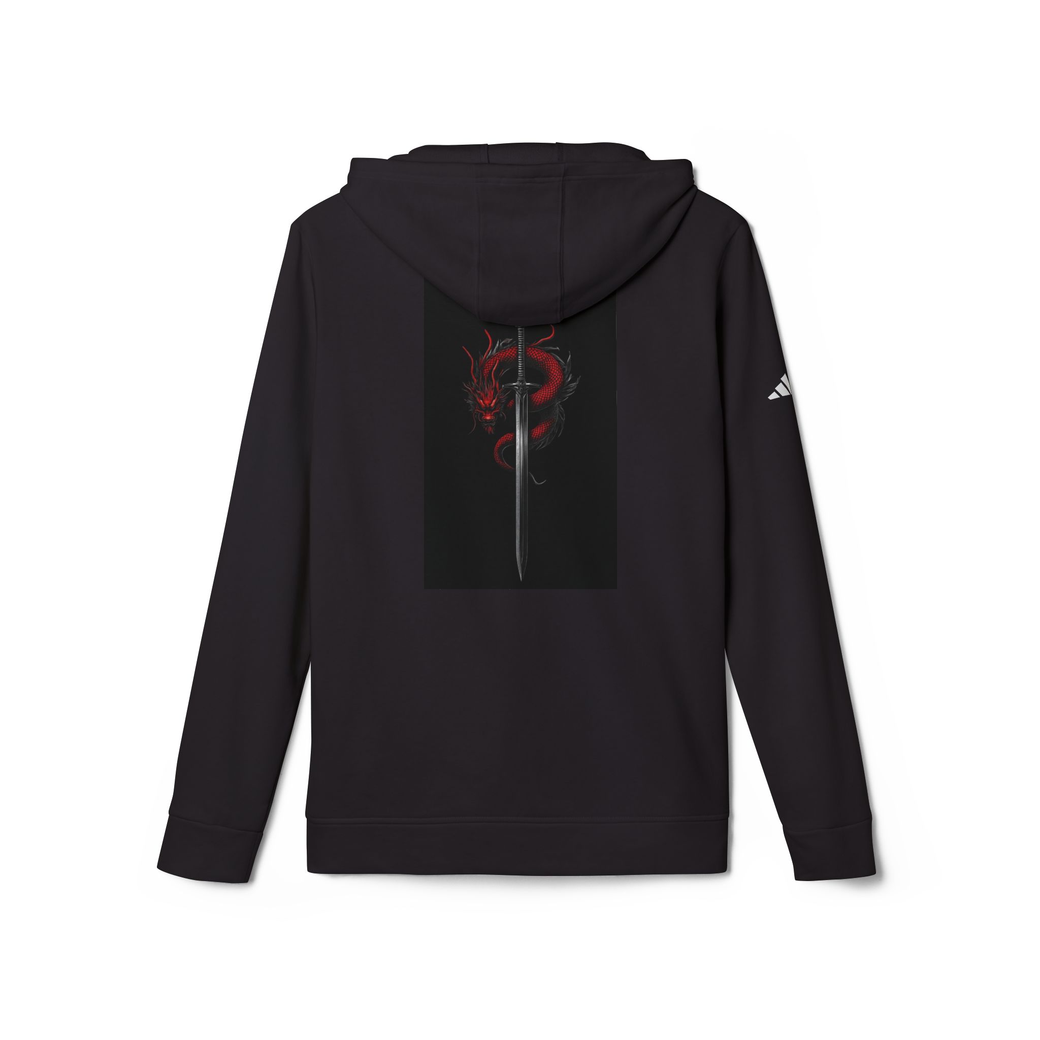 Black Hoodie with Red Dragon Design