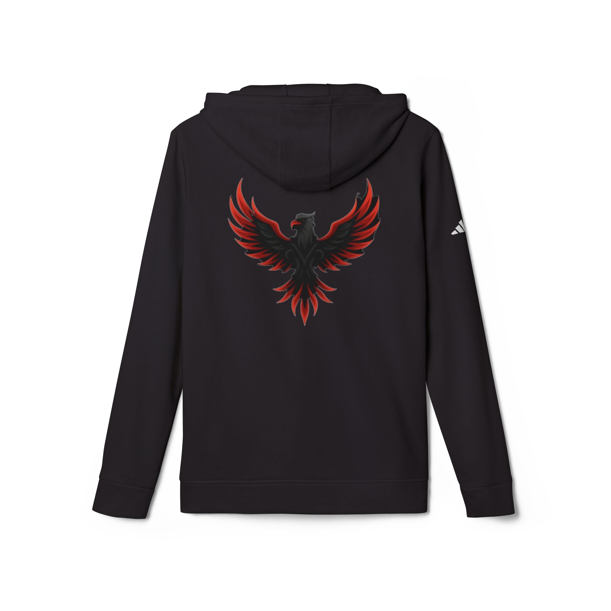 Black Hoodie with Fiery Phoenix Design