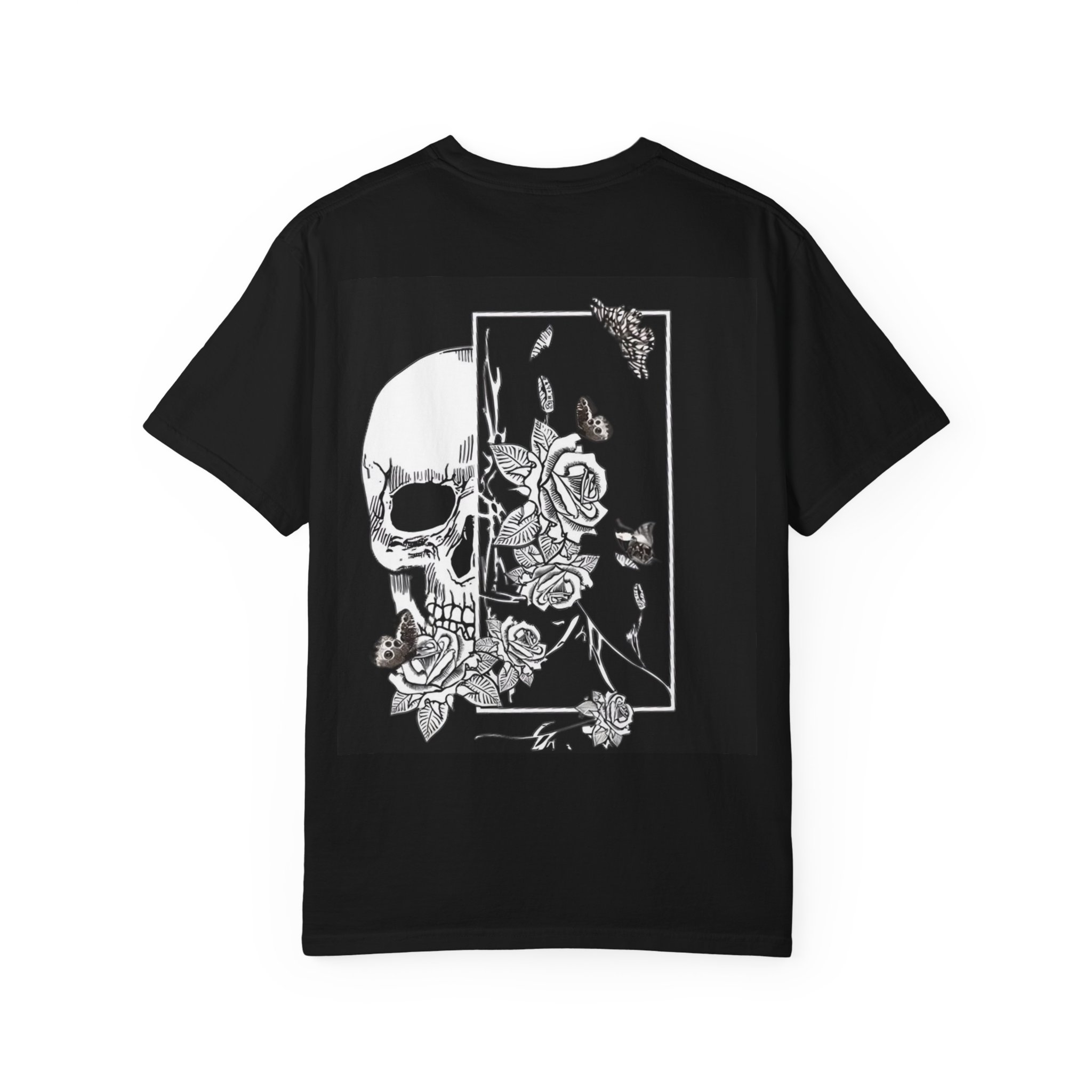 Skull and Rose Graphic T-shirt