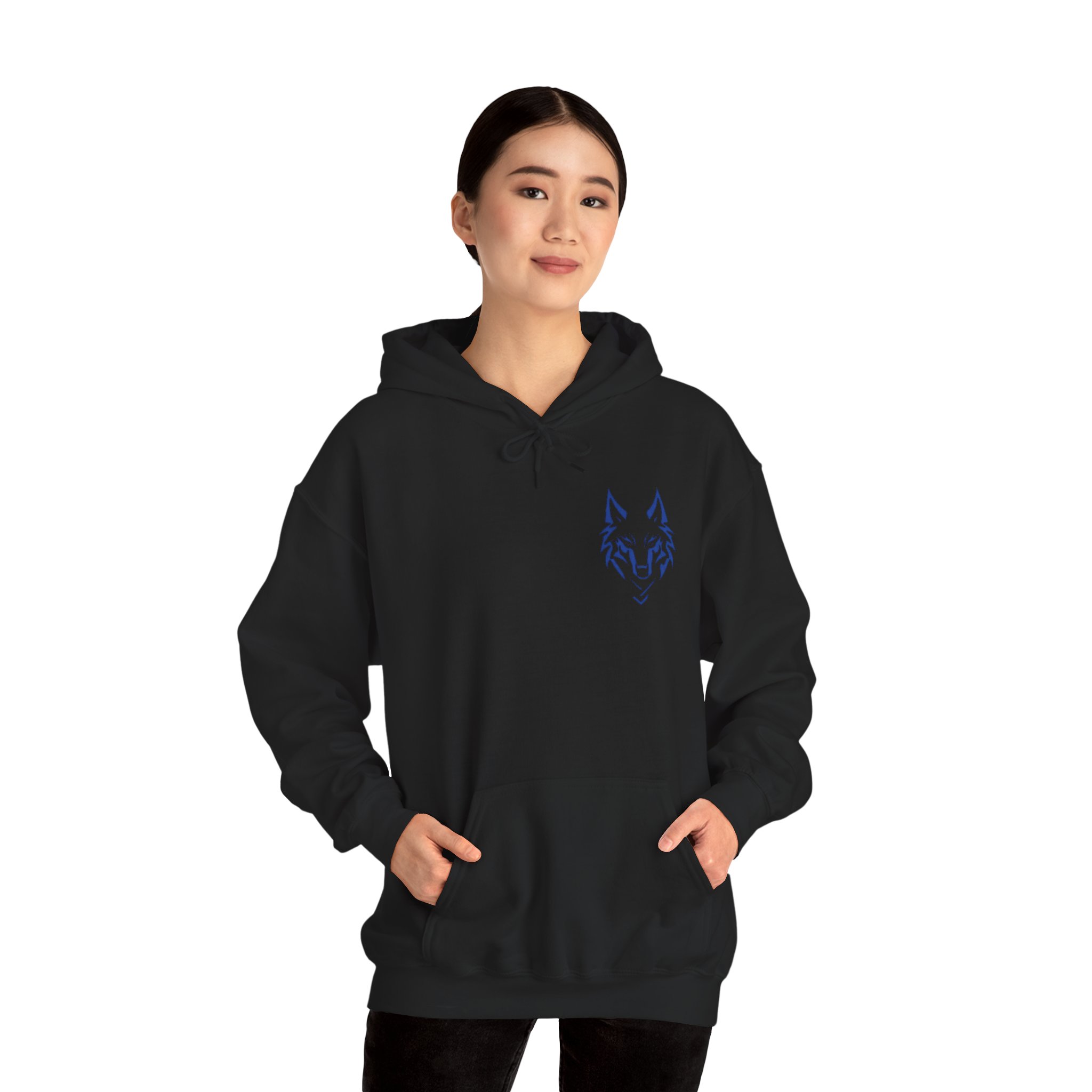 Black Wolf Emblem Hoodie