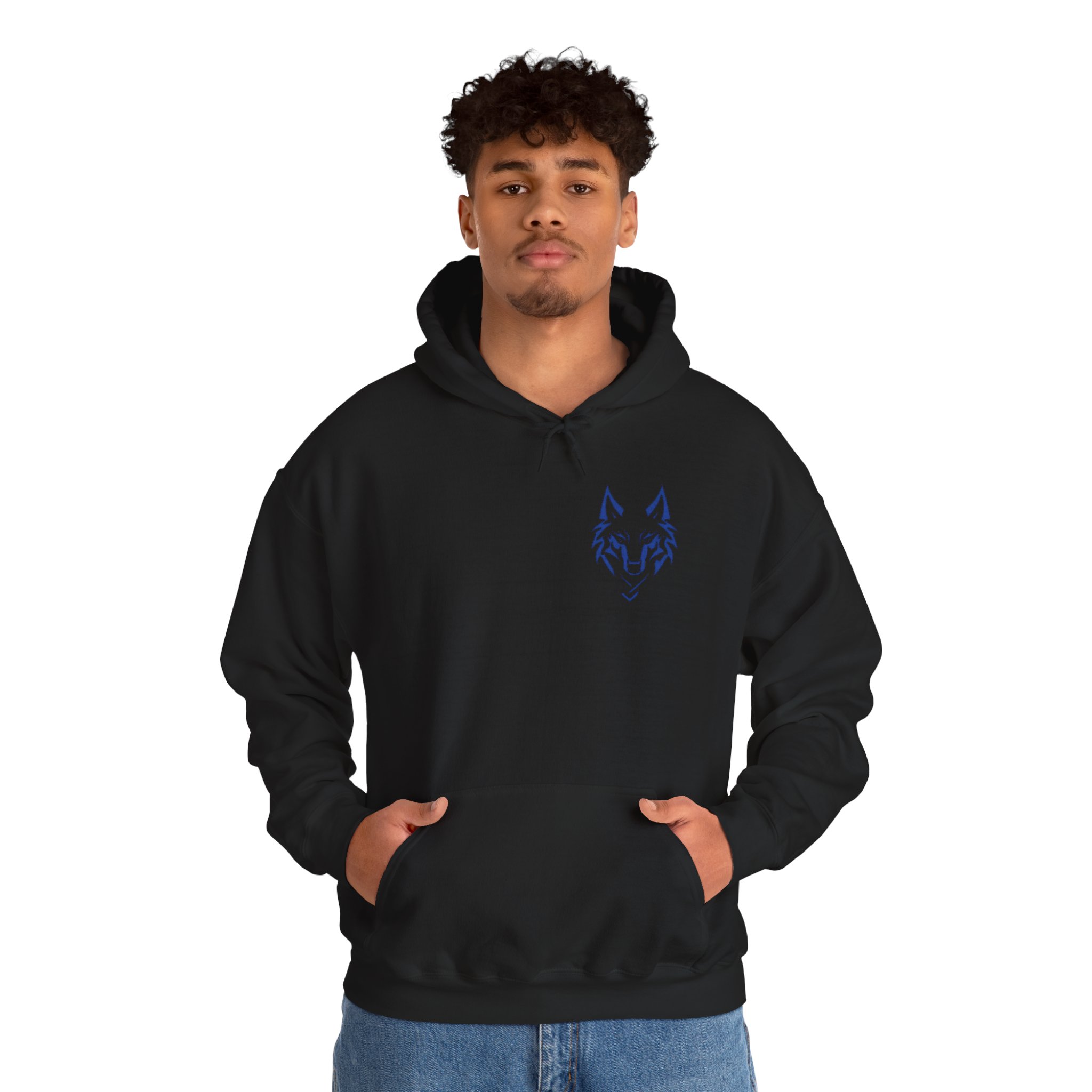 Black Wolf Emblem Hoodie