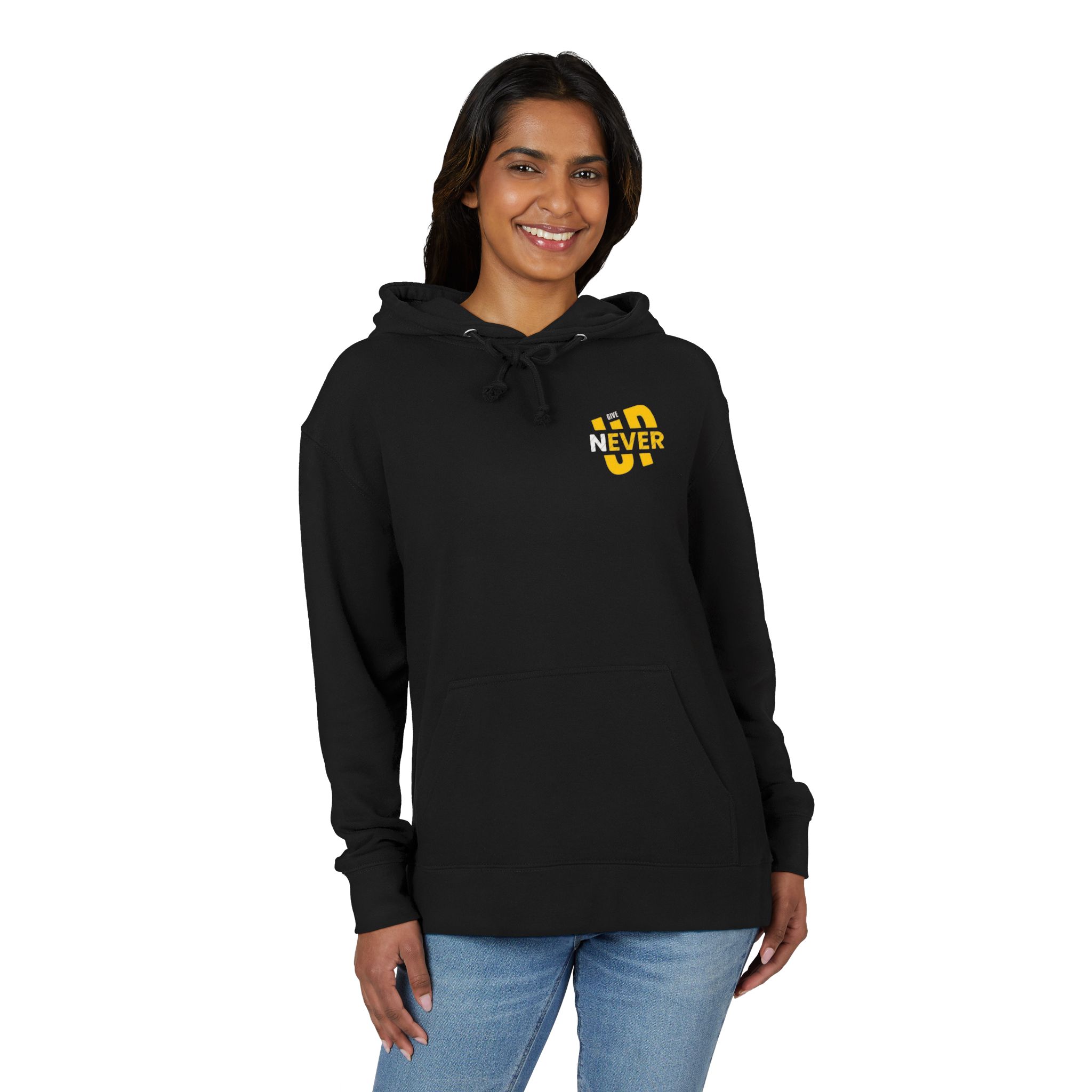 Black 'Never Give Up' Hoodie