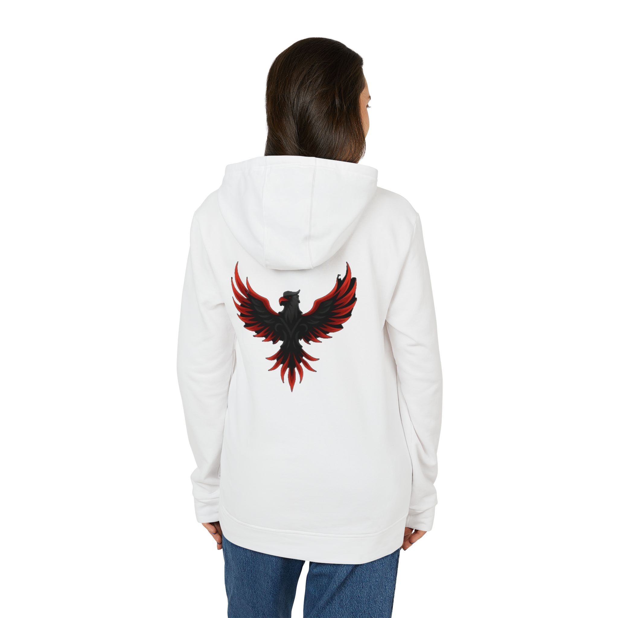 Black Hoodie with Fiery Phoenix Design
