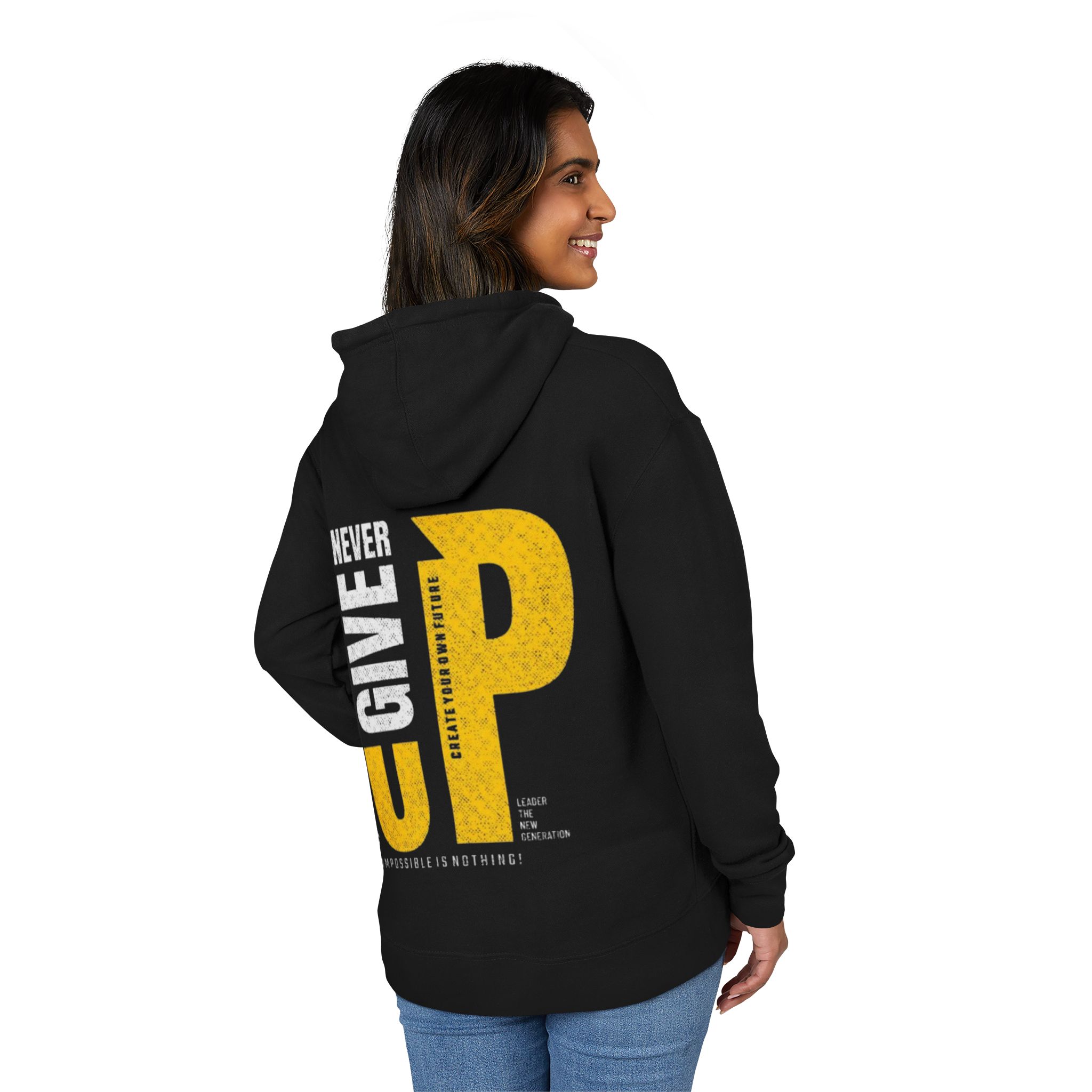Black 'Never Give Up' Hoodie