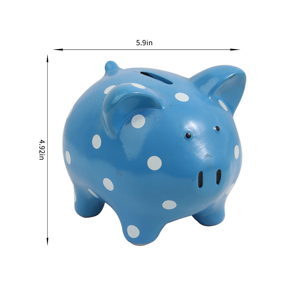 Blue Polka Dot Piggy Bank