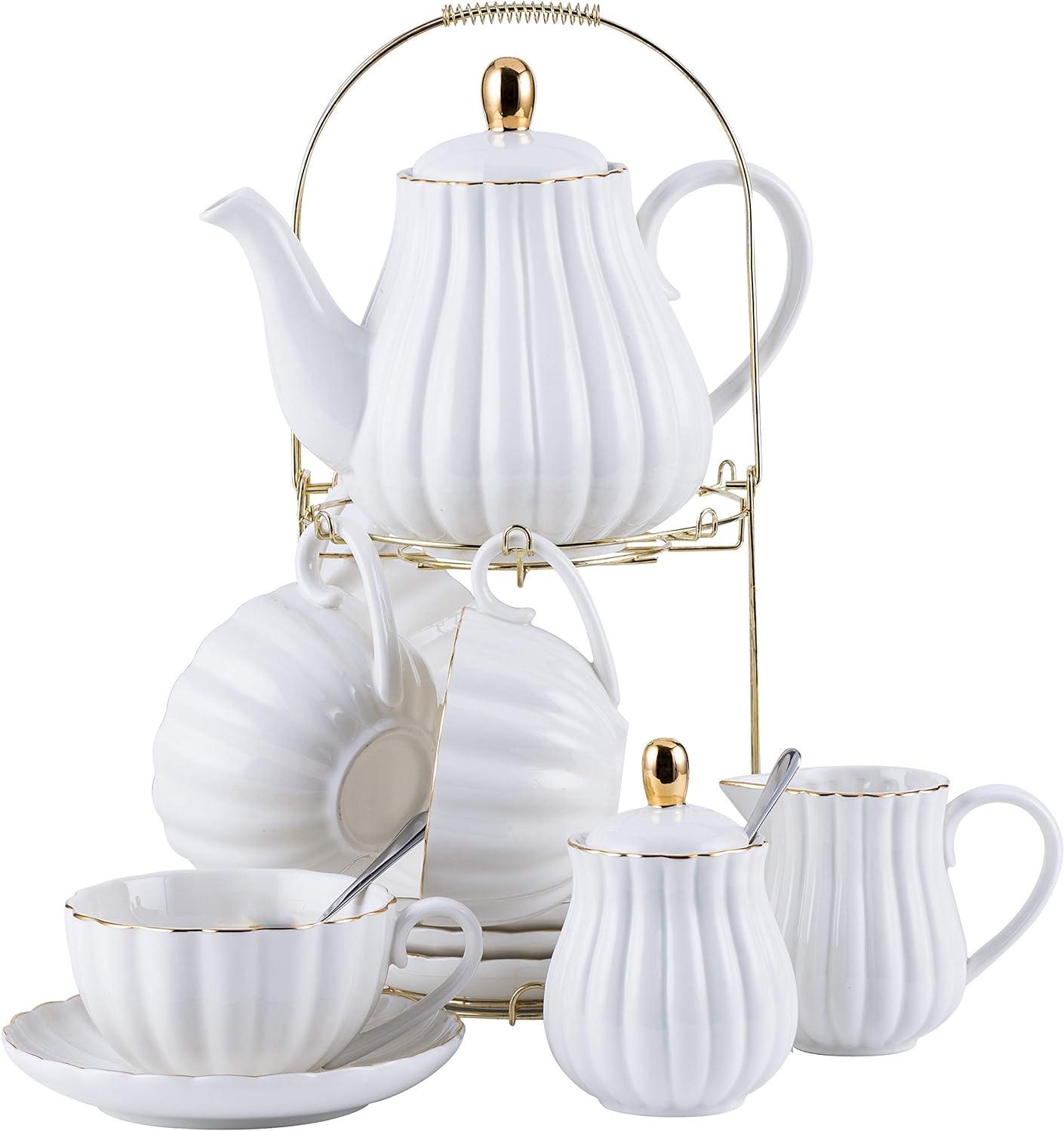 Elegant White Porcelain Tea Set