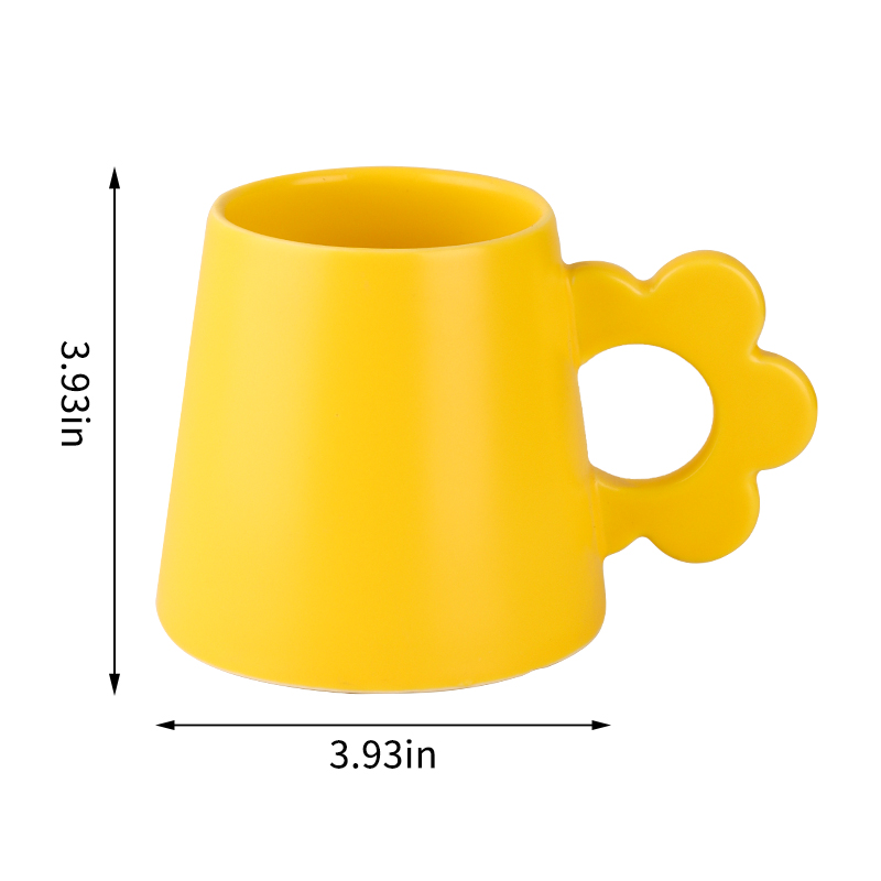 Yellow Flower Handle Mug