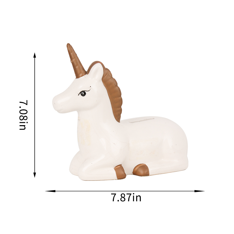 Ceramic Unicorn Coin Bank