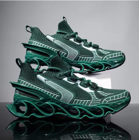 Green Futuristic Running Sneakers