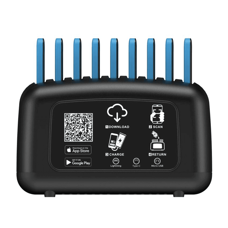 9 Slot Portable Shared Power Bank Rental Station