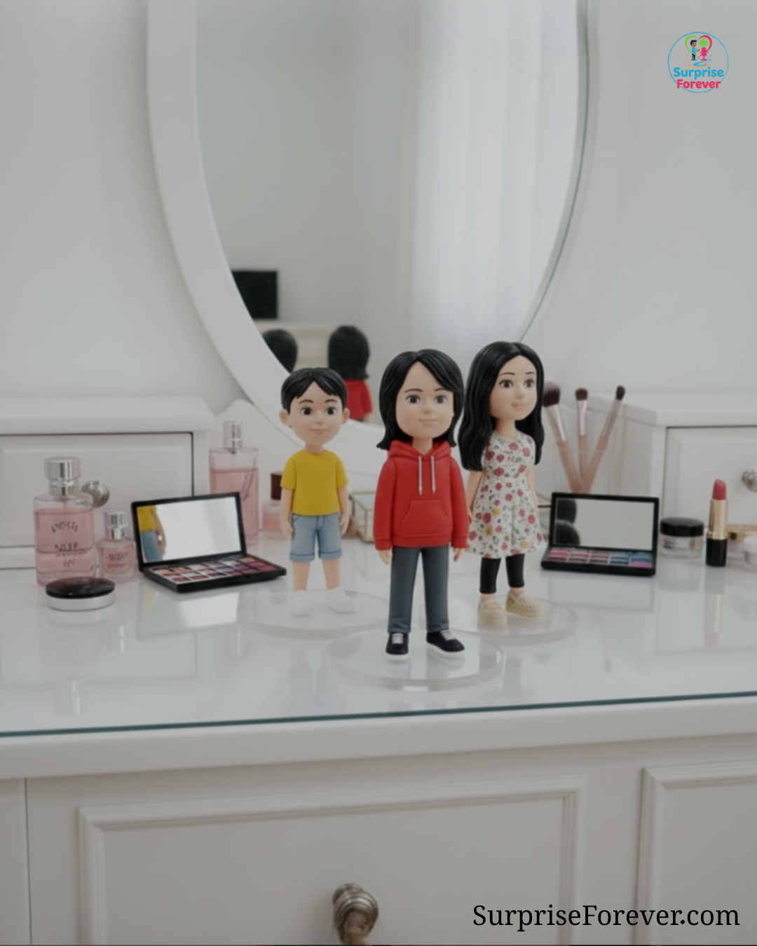 Cartoonish "Family Pack" Real Face with Complete Outfit (3‑Person)