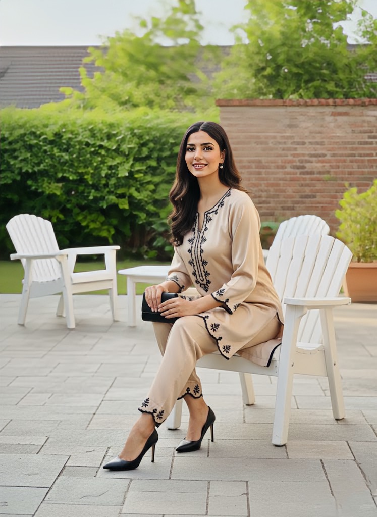 Gold Beige Silk Co ord Set