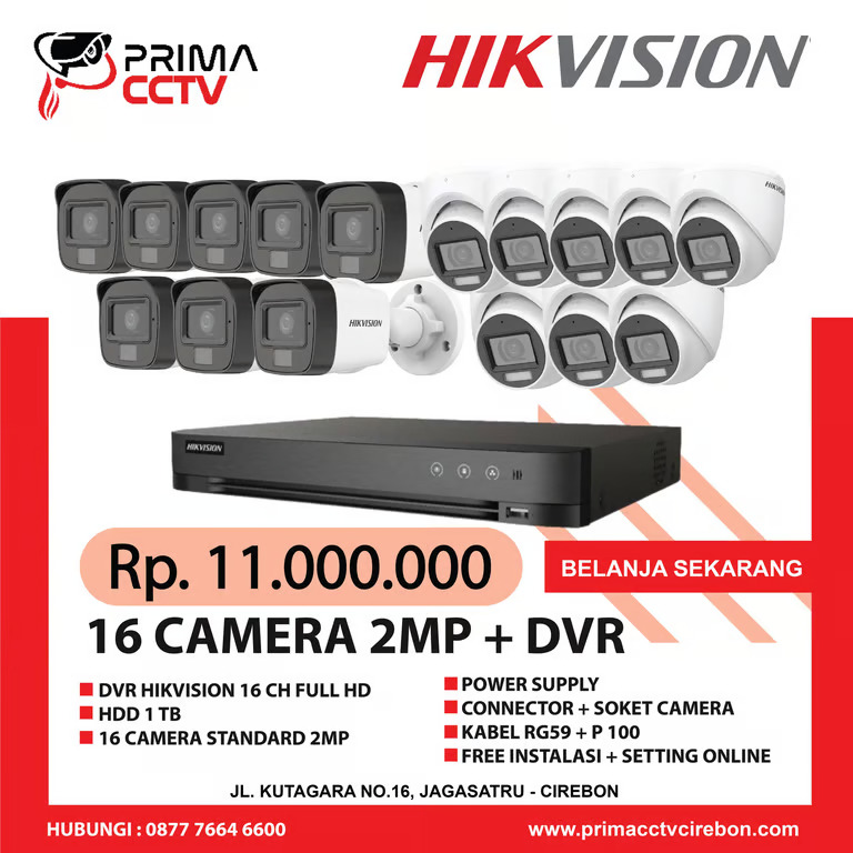 Paket 16CH Hikvision 2MP