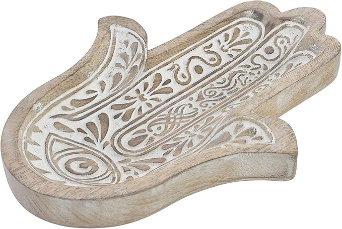 Bandeja Mano de Fátima de madera