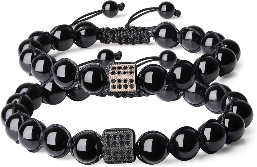 Pulsera de cuentas de turmalina negras
